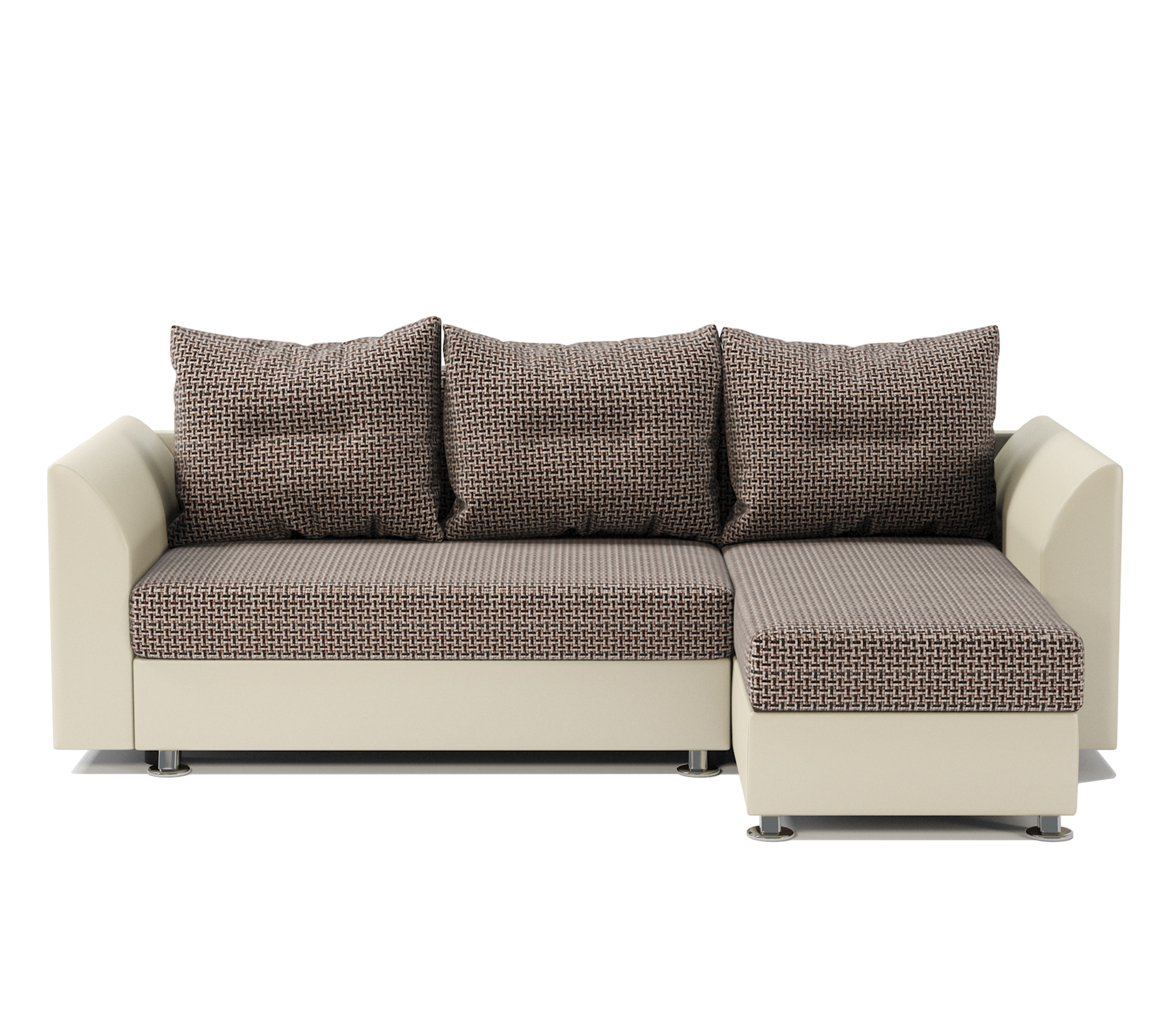 Изображение товара Угловой диван Шарм-Дизайн Ария Скала с ящиком и подлокотниками коричневый