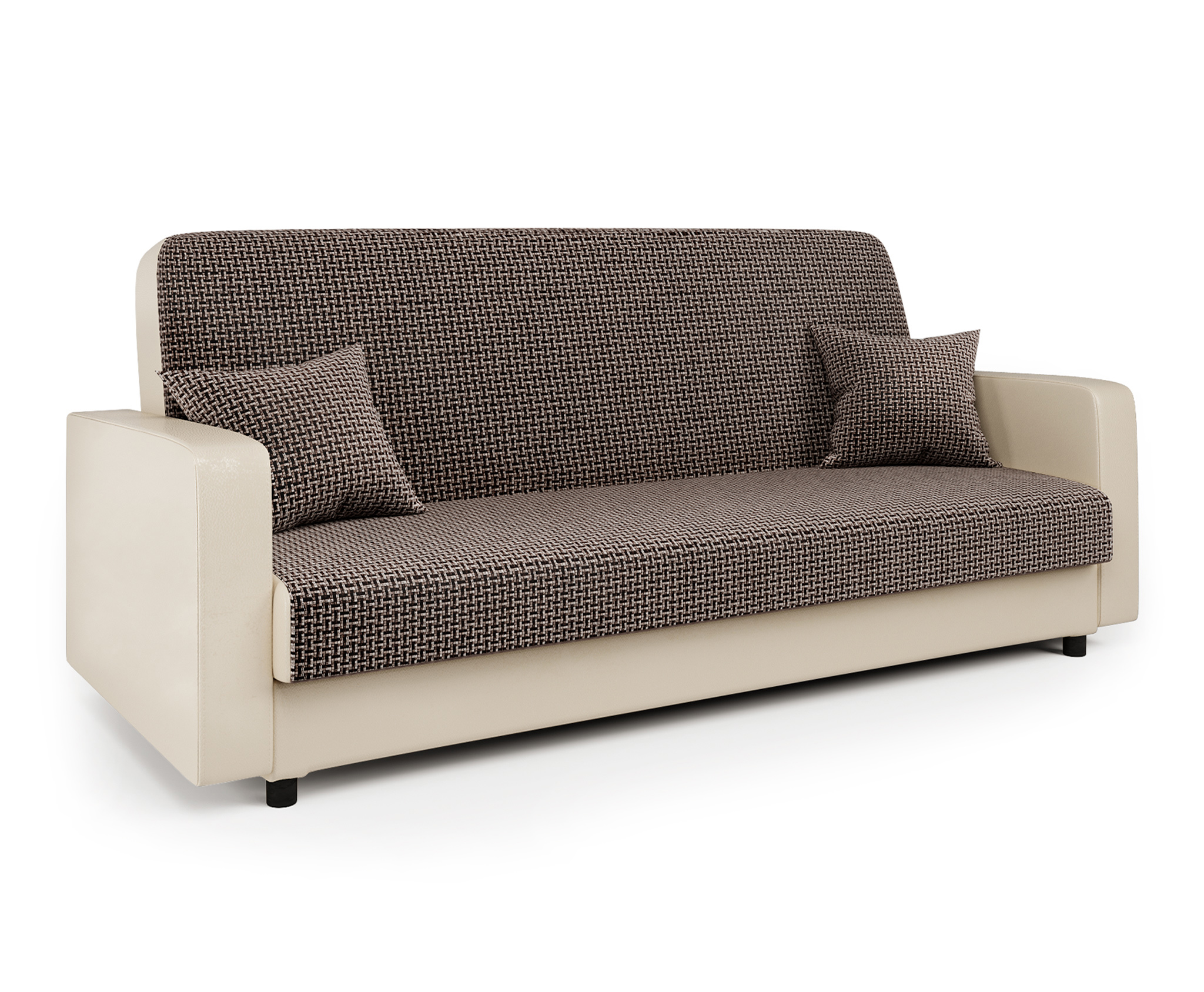 Изображение товара Диван Шарм-Дизайн Мелодия 215x90x90 см коричневый рогожка натуральная мебельная древесина