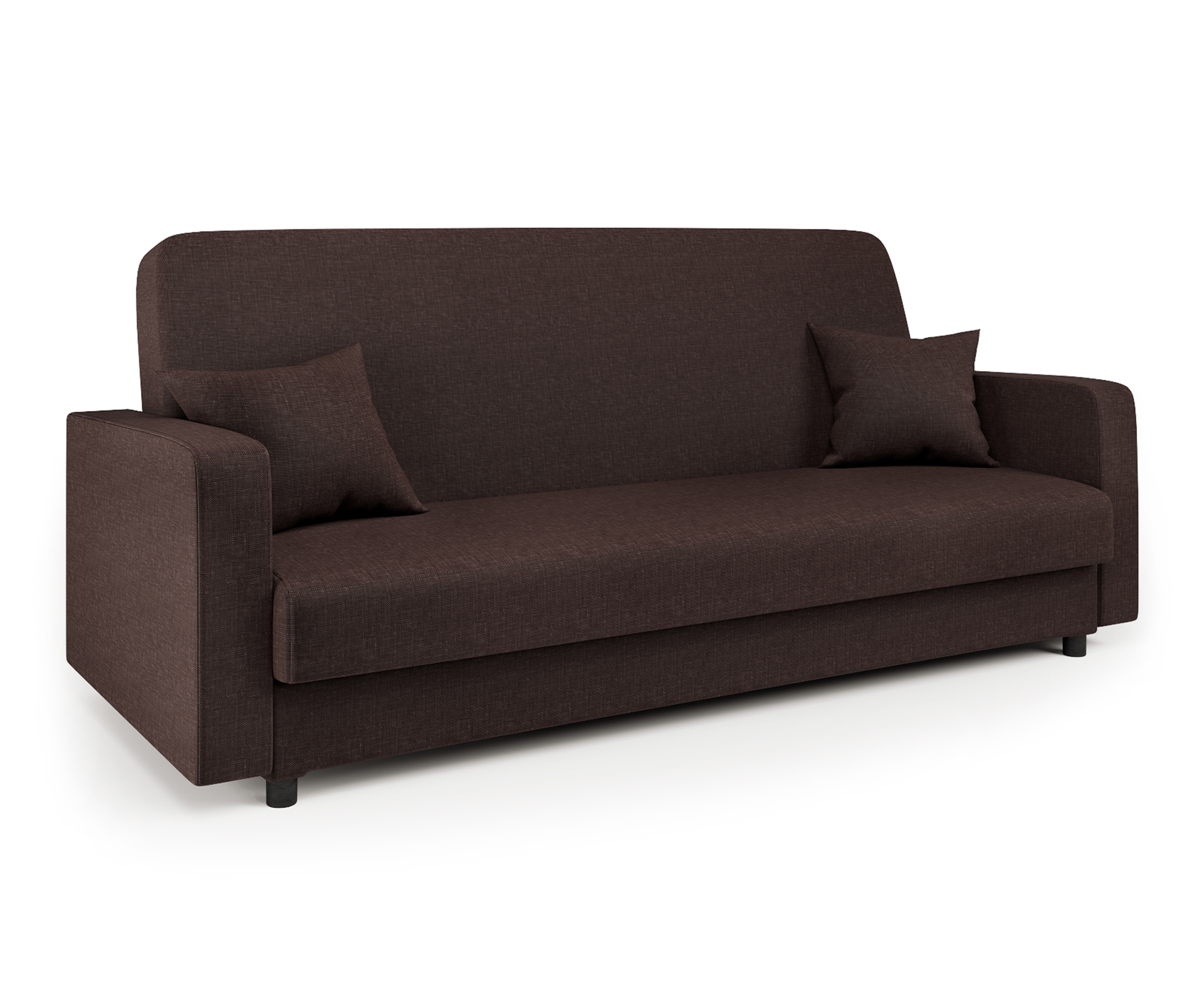 Изображение товара Диван Шарм-Дизайн Мелодия раскладной коричневый 215x100 см с ящиком