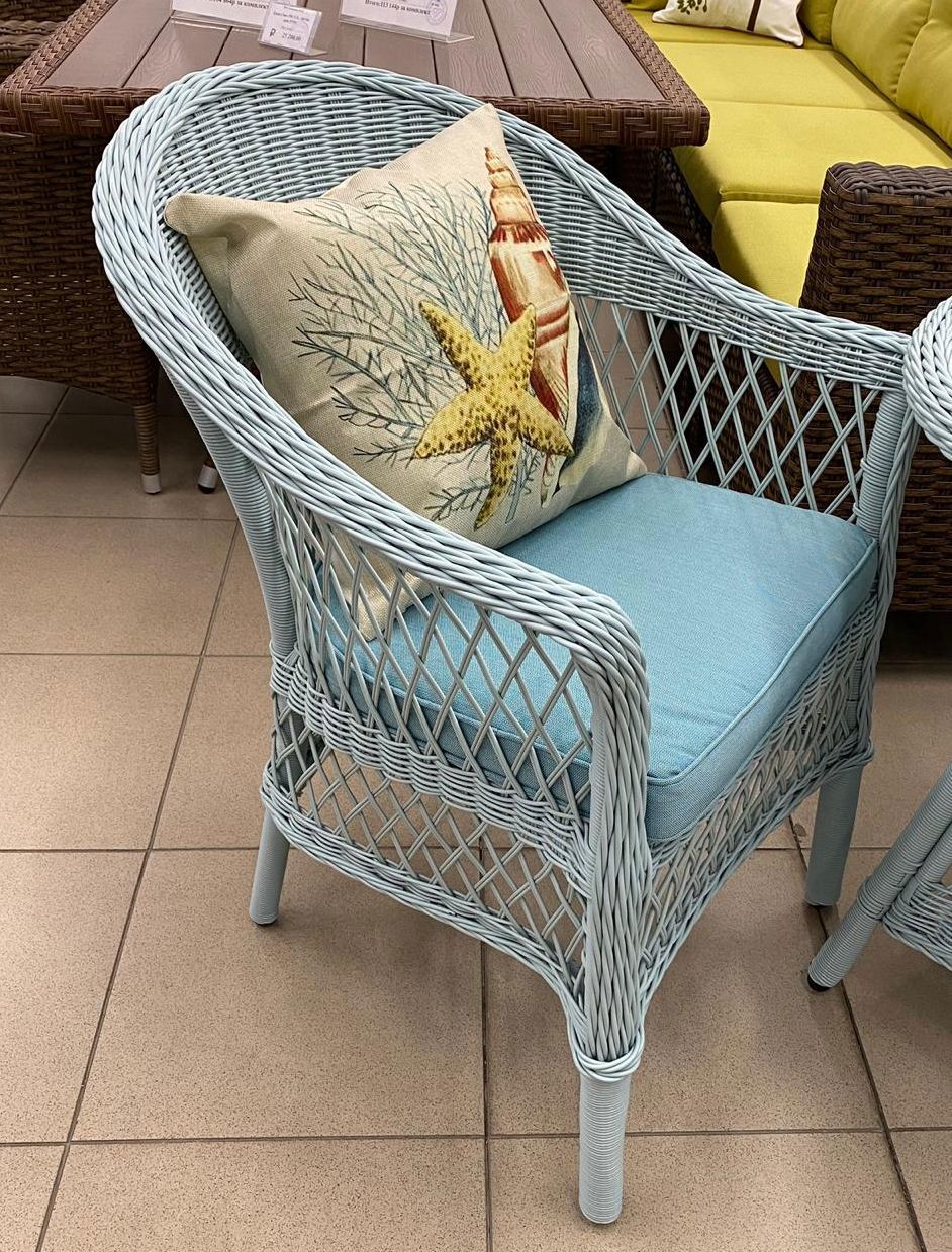 Изображение товара Кресло садовое California из искусственного ротанга синий 66x62x88 см алюминий