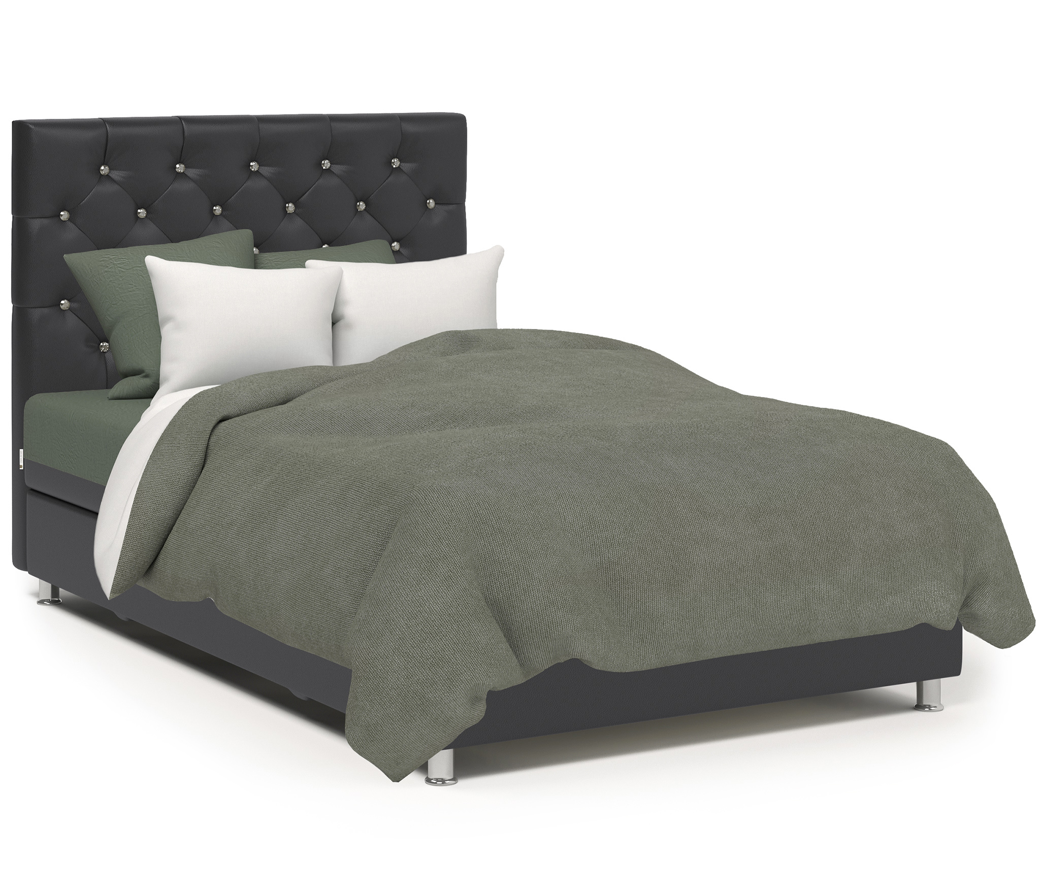 Изображение товара Кровать Шарм-дизайн Шармэль 80430458 люкс с ящиком и матрасом, черный цвет