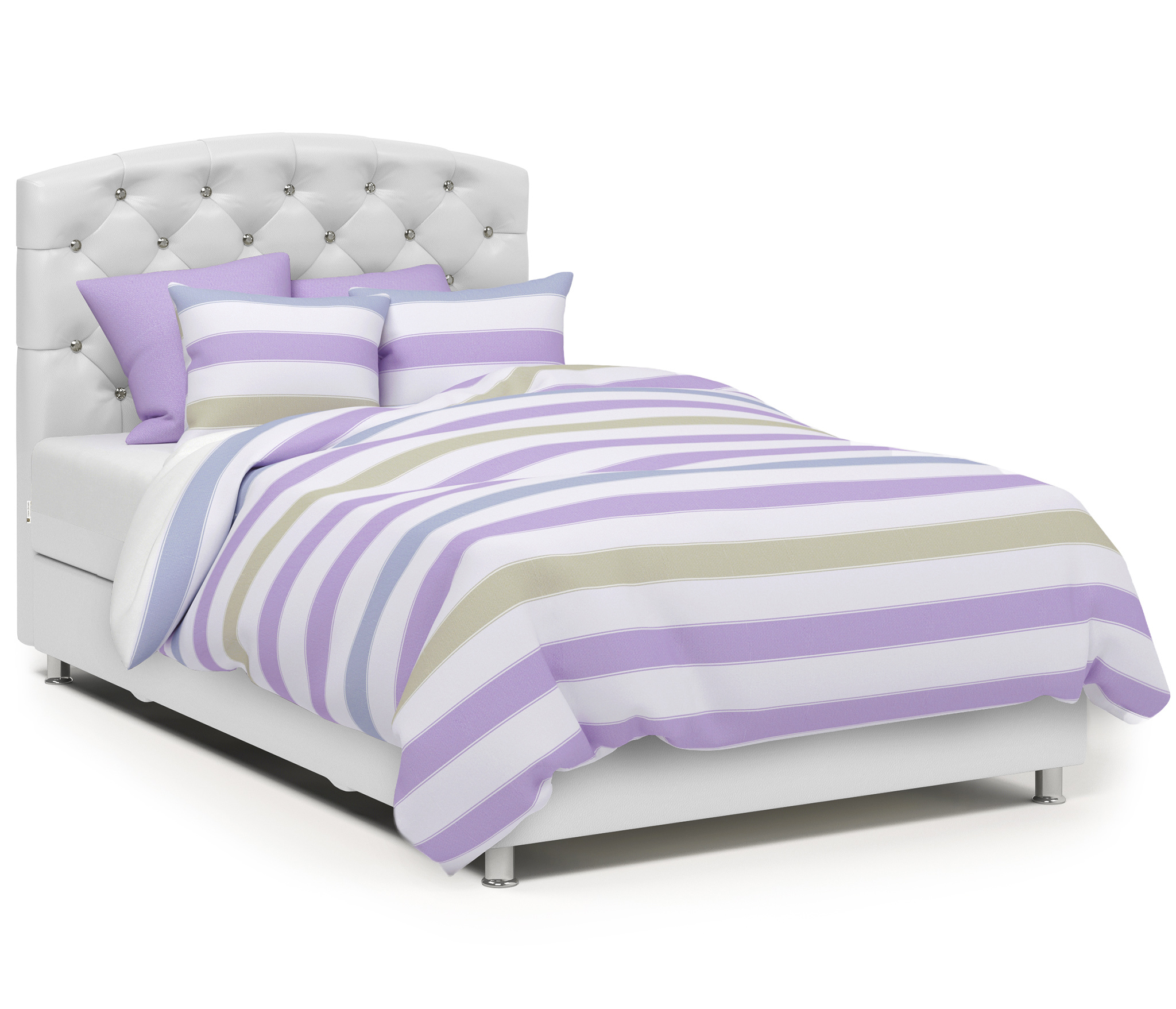 Изображение товара Кровать Шарм-дизайн Премиум 80430485 люкс 100x110x208 см с ящиком фиолетовая