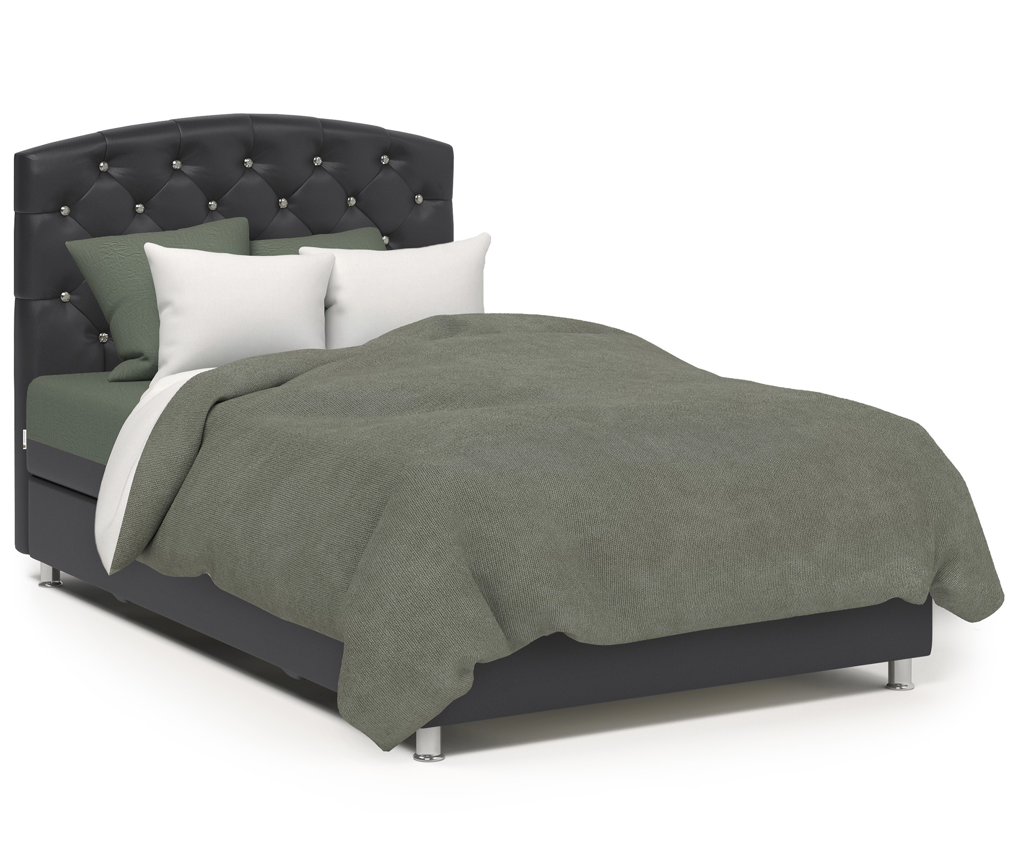 Изображение товара Кровать Шарм-дизайн Люкс Премиум 140x198 см с матрасом и ящиком черная