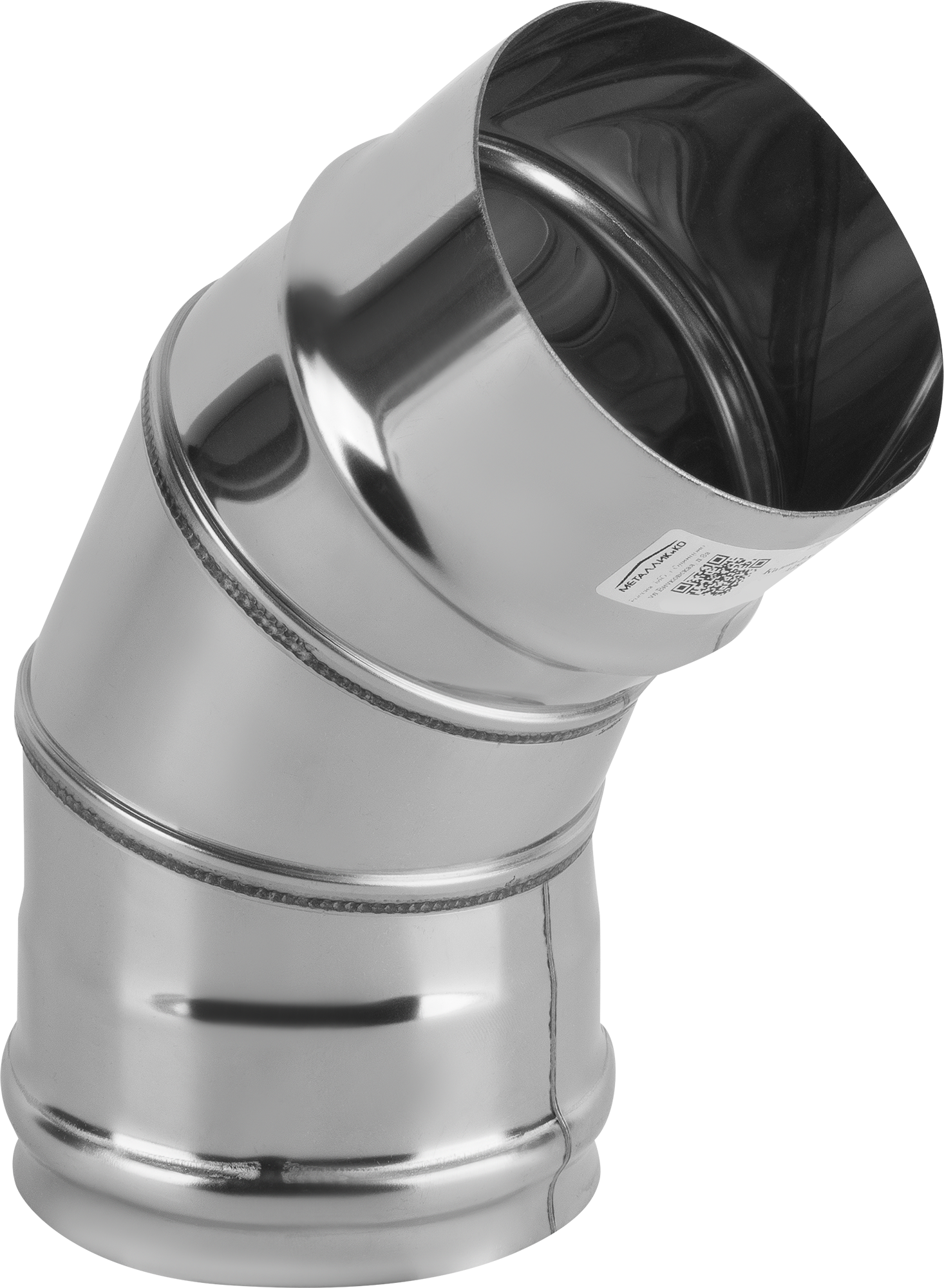 Колено 3 секции Металлик и Ко угол 135 (430/0.8 мм) D115 мм