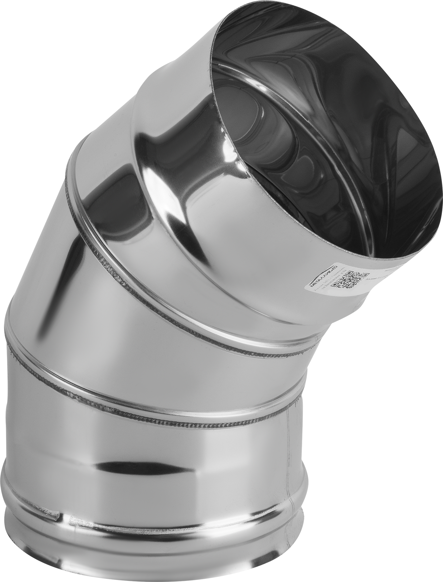 Колено 3 секции Металлик и Ко угол 135 (430/0.8 мм) D150 мм