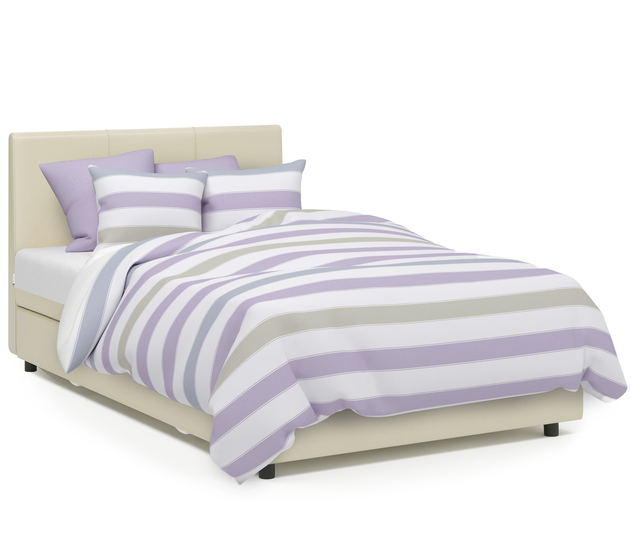 Изображение товара Кровать полуторная Классика с ящиком и матрасом 80430243 бежевый