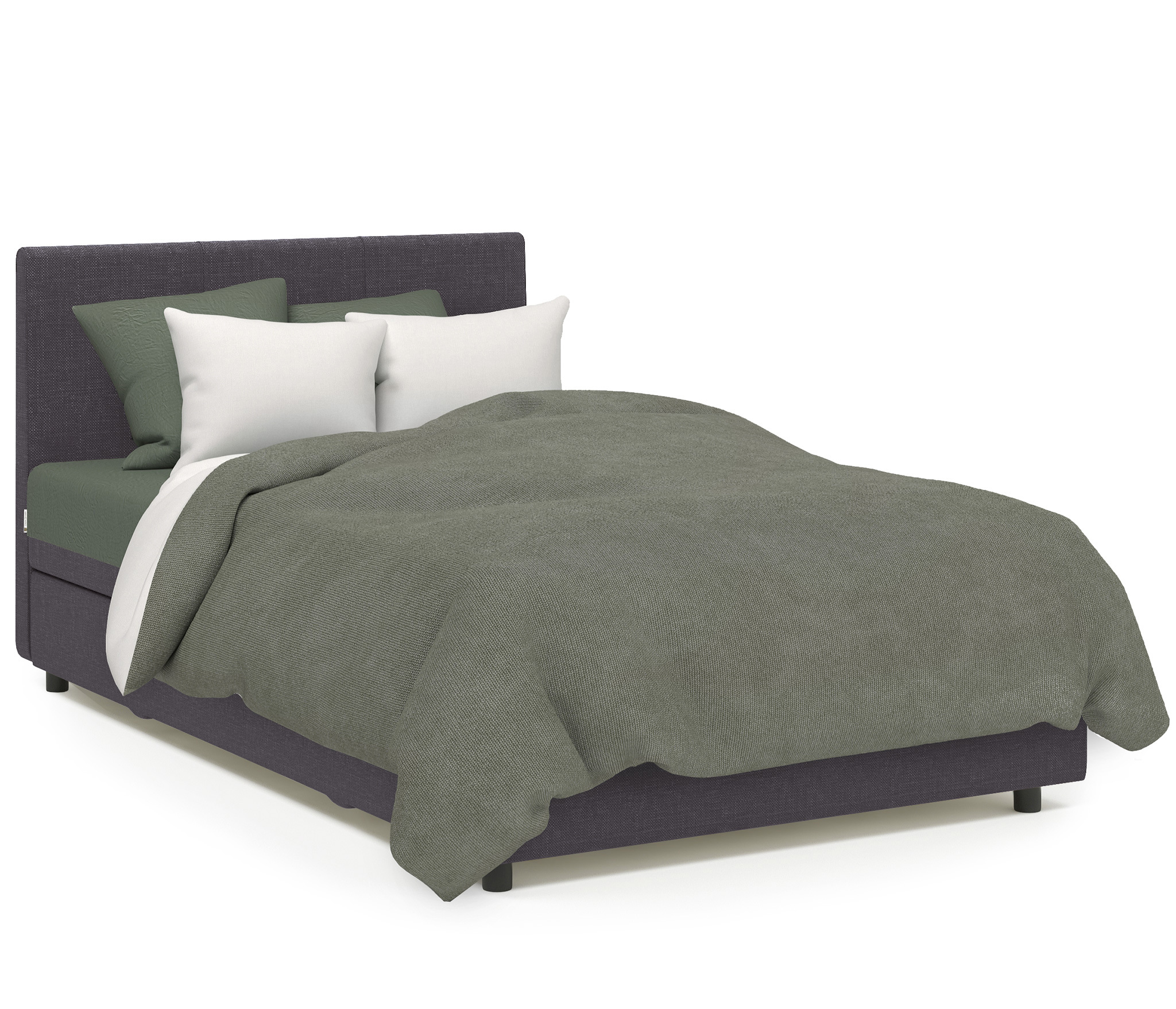 Изображение товара Кровать Шарм-дизайн Классика 80430280 с матрасом и ящиком 140x198 см серый