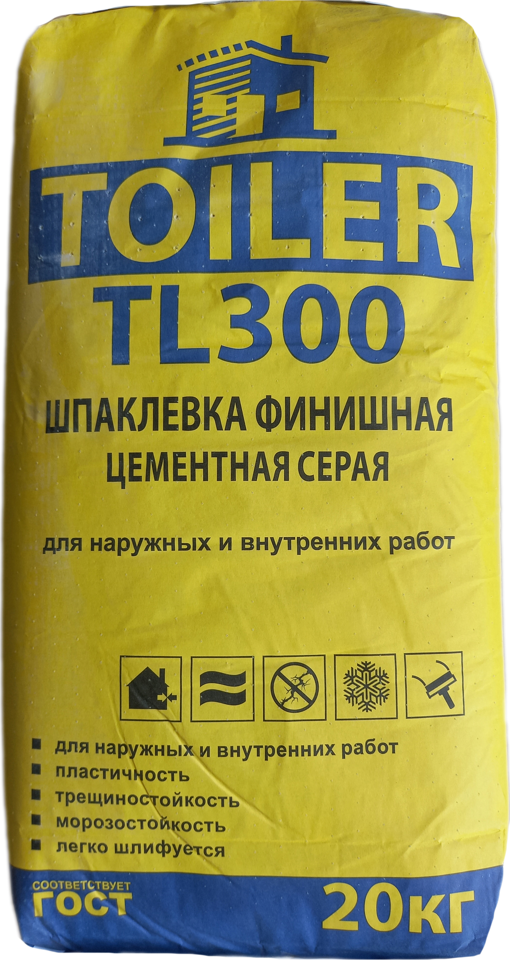 Изображение товара Шпаклевка финишная цементная Toiler TL300 20 кг Изображение товара Шпаклевка финишная цементная Toiler TL300 20 кг