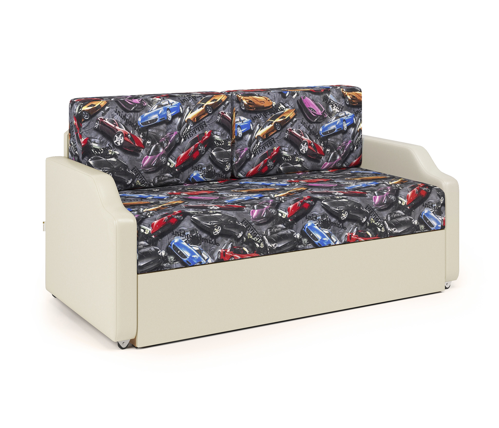 Изображение товара Кушетка Шарм-Дизайн Малыш велюр бежевый 148x66x69 см с ящиком и механизмом выкатная