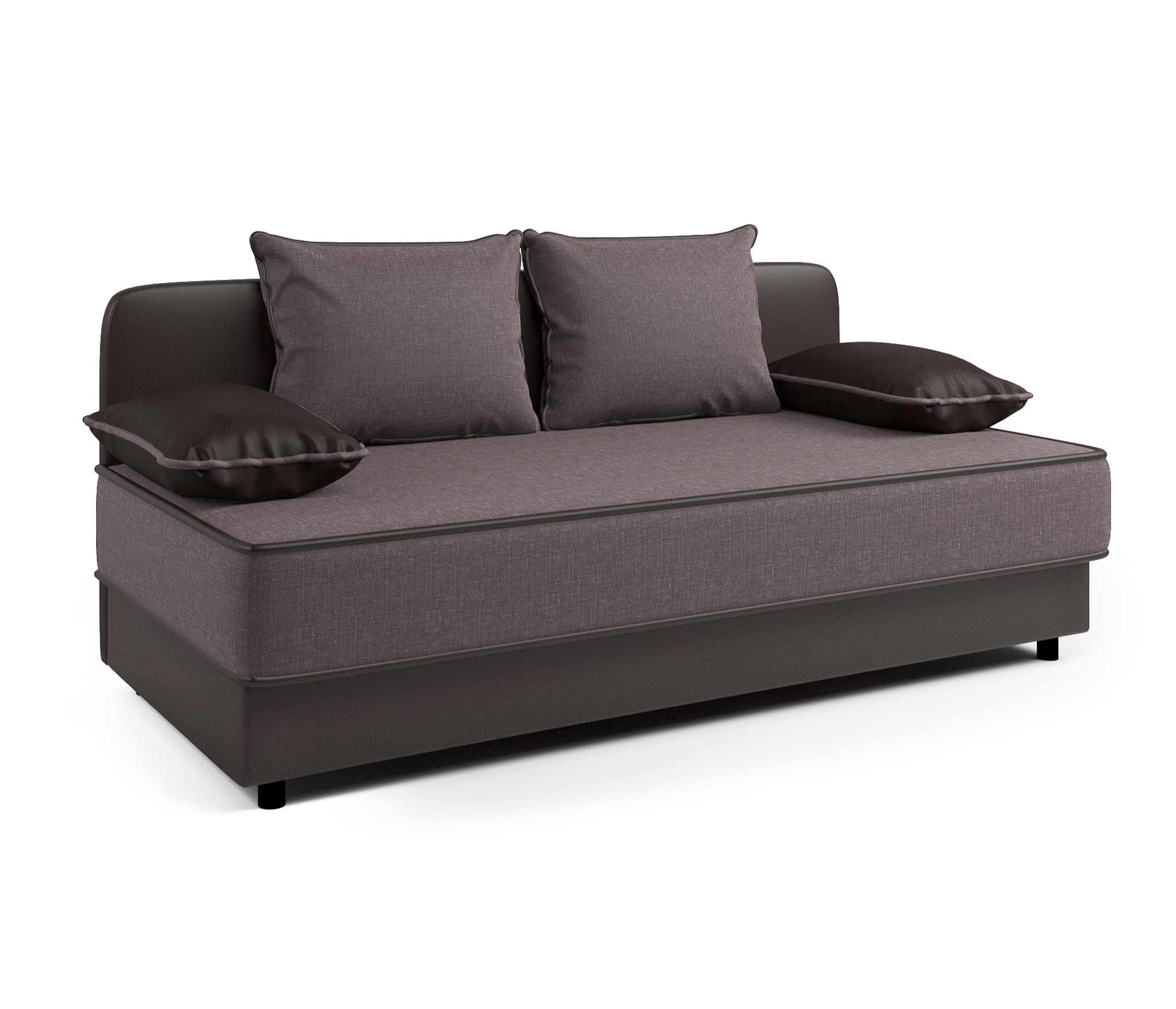 Изображение товара Кушетка Шарм-Дизайн Прима 194x82x81 см рогожка латте шоколад с ящиком