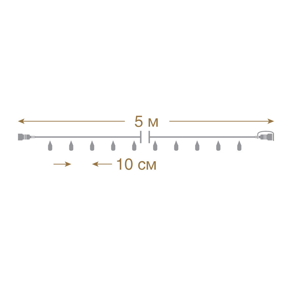 Изображение товара Электрогирлянда Vegas 55000 с 48 LED и теплым свечением 5 м