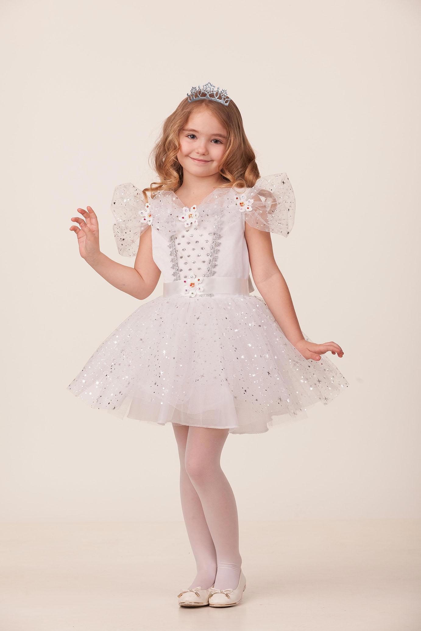 Изображение товара Карнавальный костюм Батик 1940-110-56 детский Снежинка фатин р.110-56 для девочки