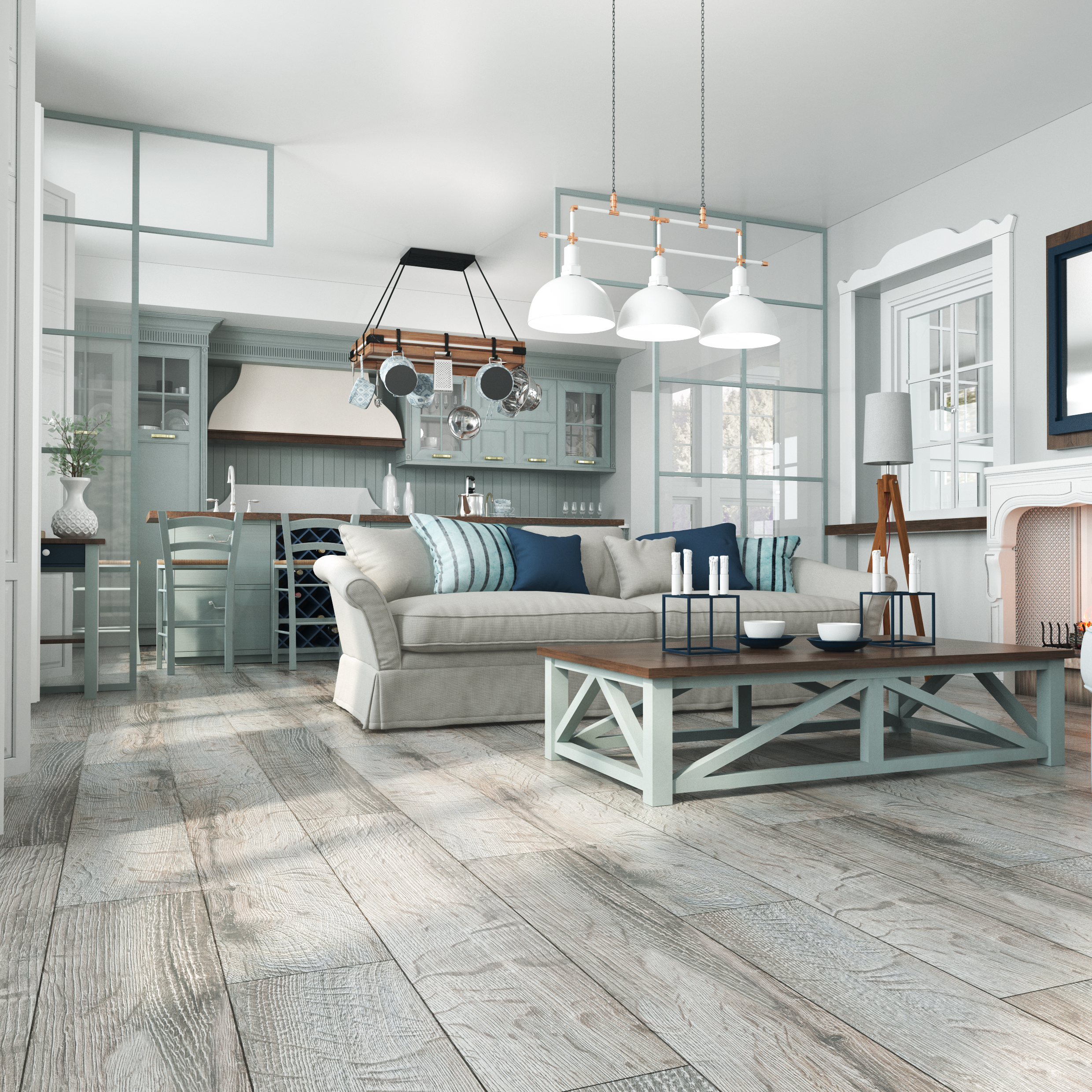 Изображение товара Ламинат Дуб Хэвен 33 класс 8 мм структурированный влагостойкий с V-пазами полированный