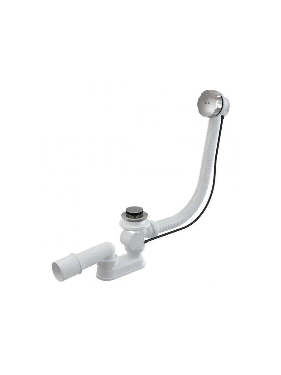 Изображение товара Слив перелив с сифоном для ванны полуавтомат Alcaplast A55K-100-RU-01 D52 мм цвет серебро