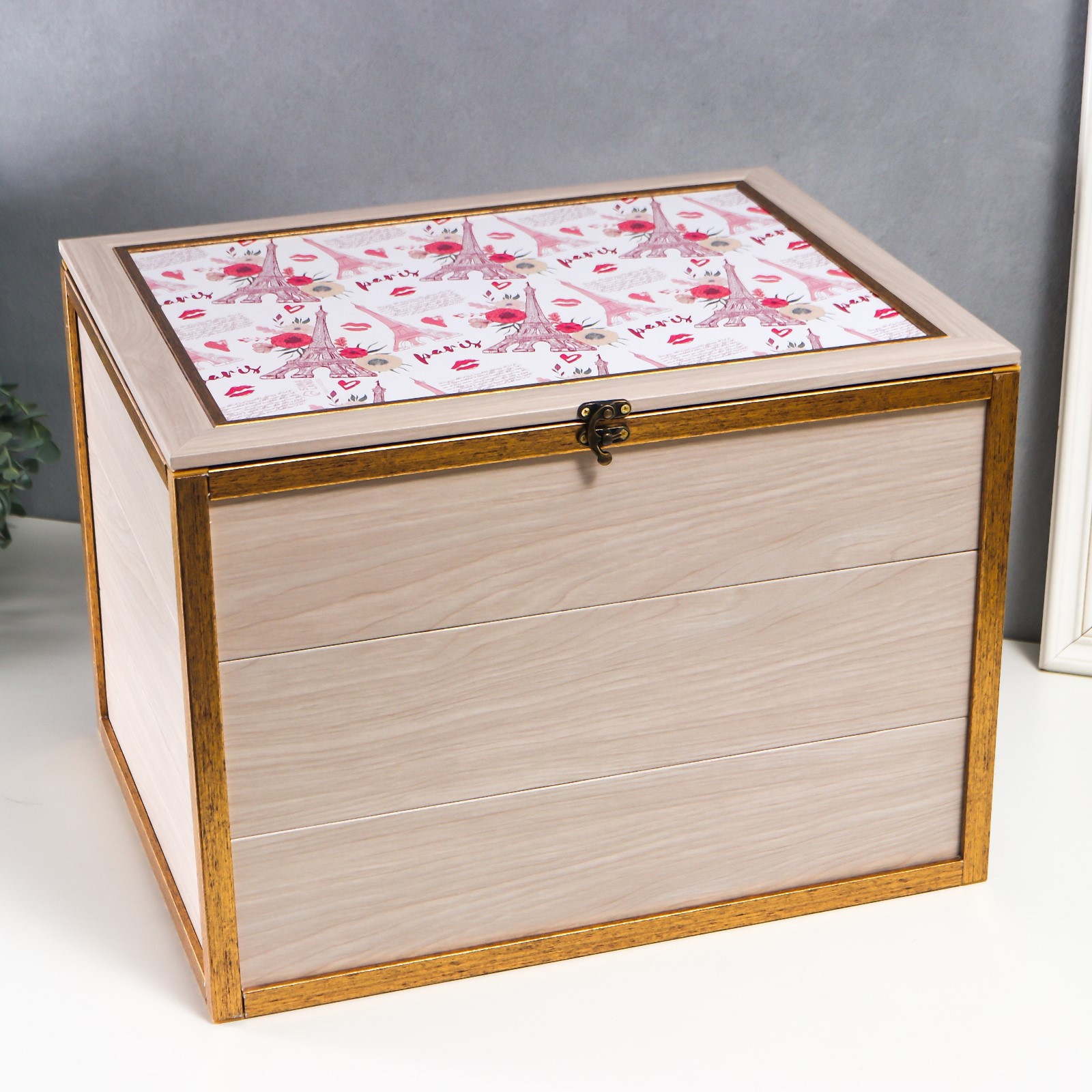 Изображение товара Шкатулка Сундук Молочный дуб 2 картинки 35.5x44.5x32см