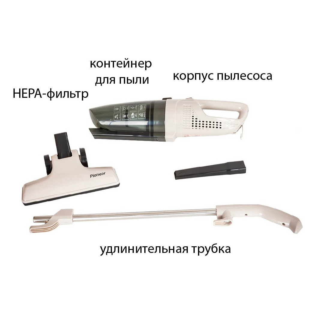 Изображение товара Пылесос вертикальный Pioneer VC460S sea pearl, 120 Вт, 0.5 л