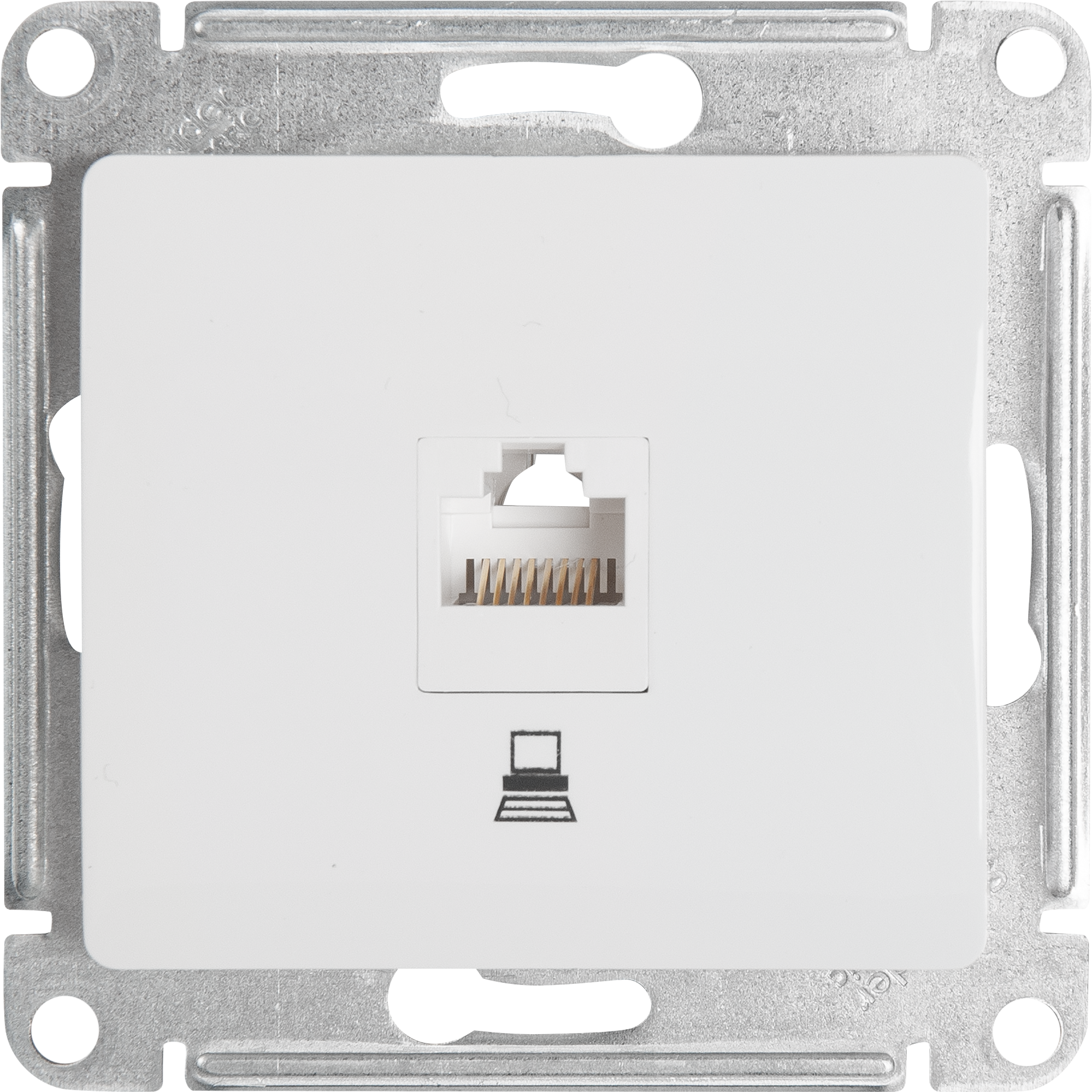 Изображение товара Розетка компьютерная встроенная Systeme Electric Glossa RJ45 cat 5E молочный цвет