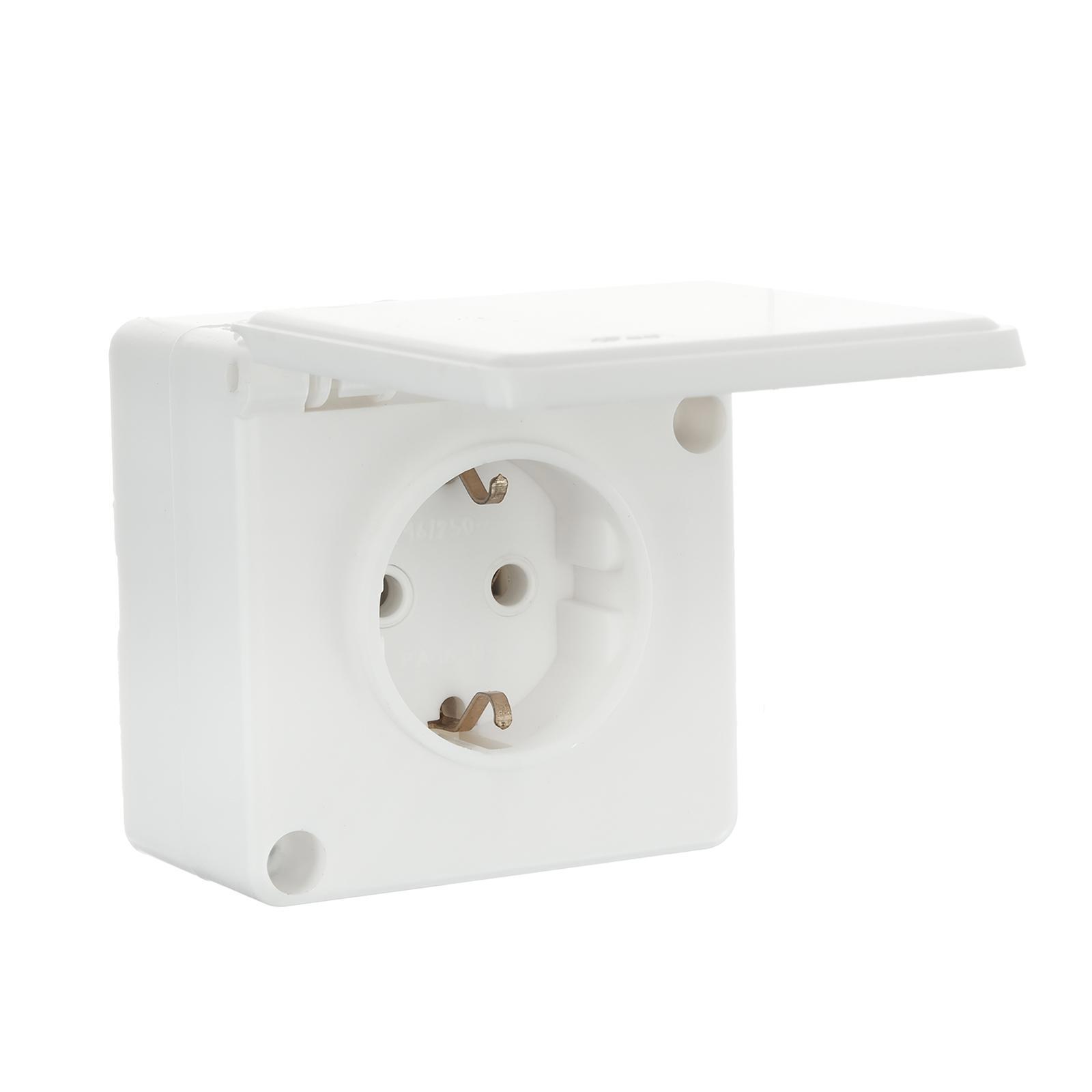 Изображение товара Розетка накладная Элект Уют 5193407 с заземлением белого цвета