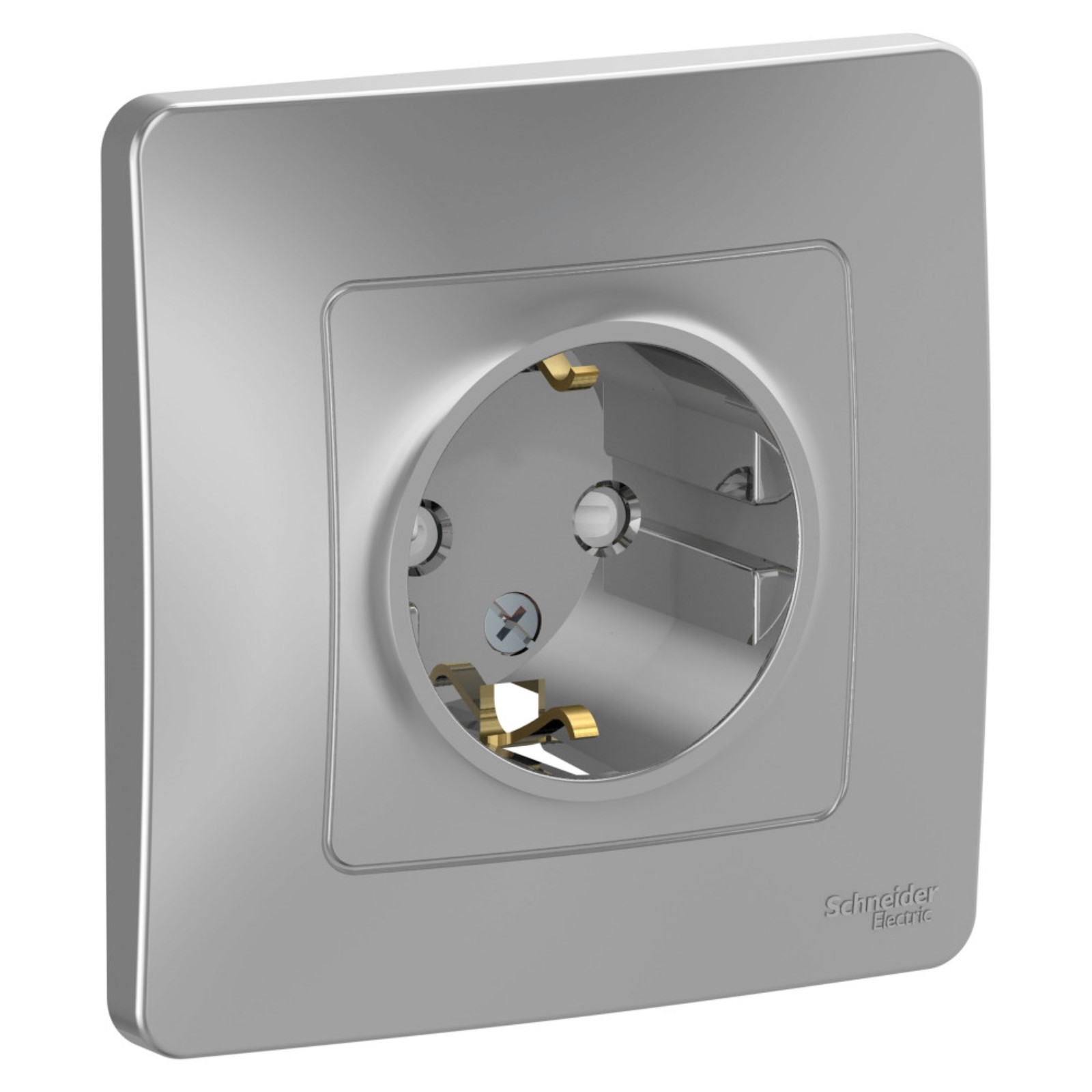 Изображение товара Розетка встраиваемая SYSTEME ELECTRIC Уют 7612670 с заземлением и шторками