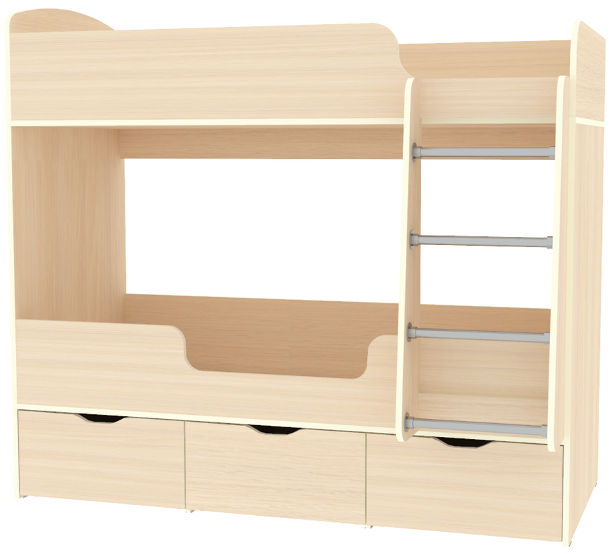 Изображение товара Кровать Кариви Коллекция киви 163x145x73 см цвет дуб молочный