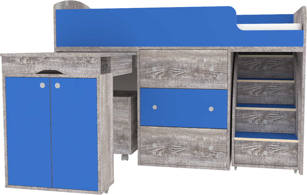 Изображение товара Кровать Кариви Коллекция киви 184x113x84 см цвет серый/голубой