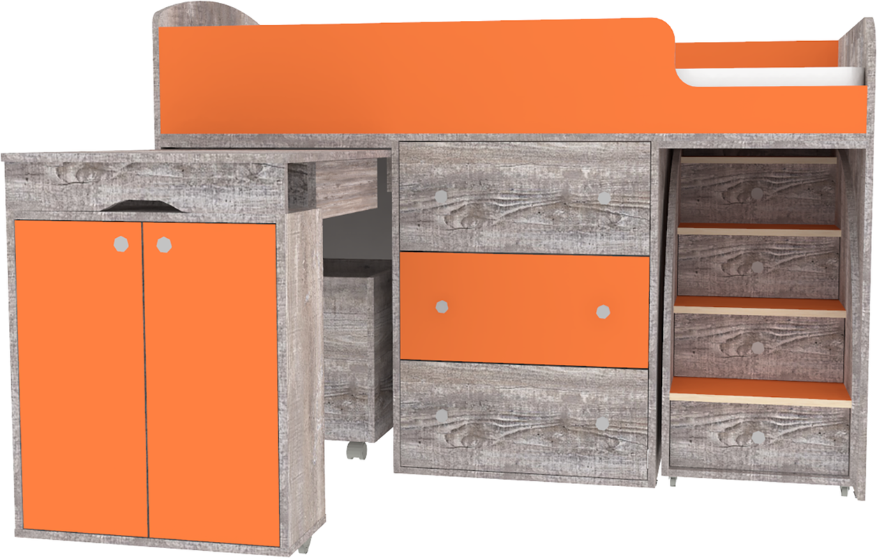 Изображение товара Кровать Кариви Коллекция киви 184x113x84 см цвет серый/оранжевый