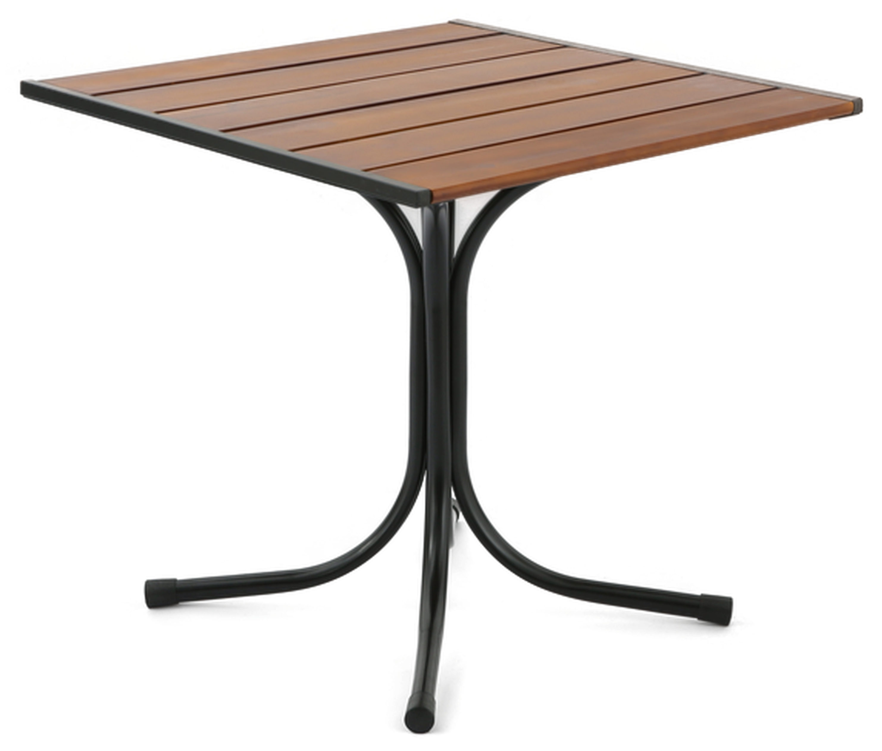 Изображение товара Стол садовый Петергоф 80х80х74 см сталь/дерево коричневый/черный