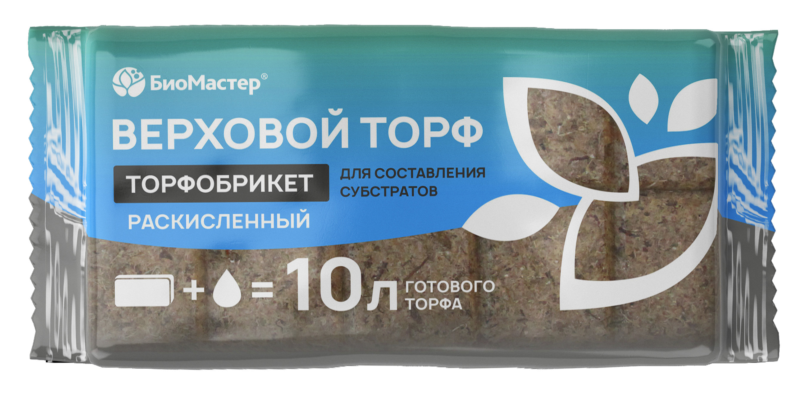 Изображение товара Торф верховой раскисленный БиоМастер 10 л - универсальный питательный грунт для растений