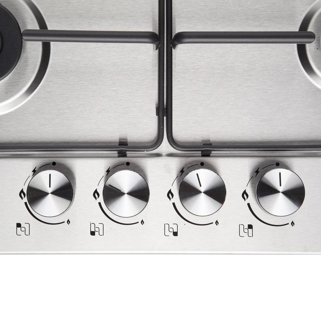 Изображение товара Газовая варочная панель Konigin Spark 604 IXE 60 см 4 конфорки цвет серебряный