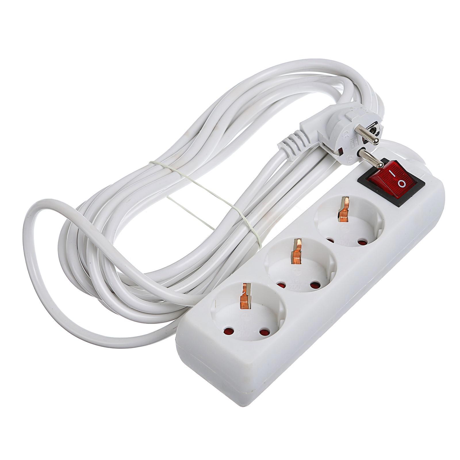 Изображение товара Удлинитель с заземлением Luazon lighting 2791282 3 розетки 5 м
