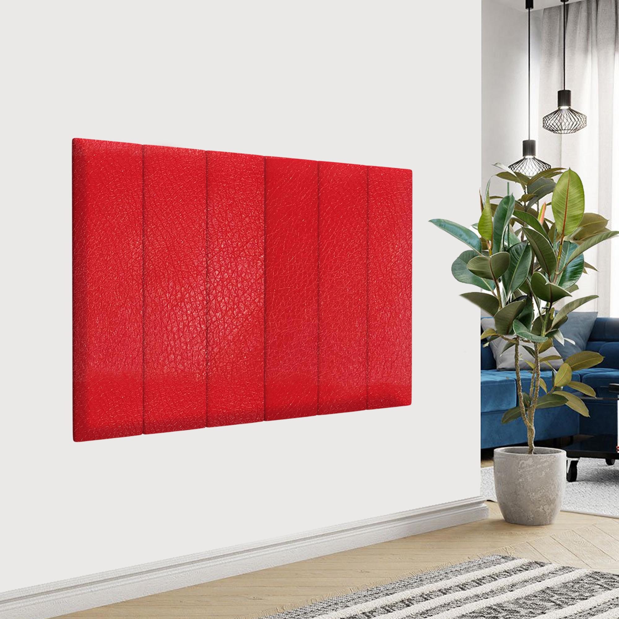 Изображение товара Комплект мягких панелей Tartilla прямоугольник эко кожа цвет красный 800х200х29мм 4шт