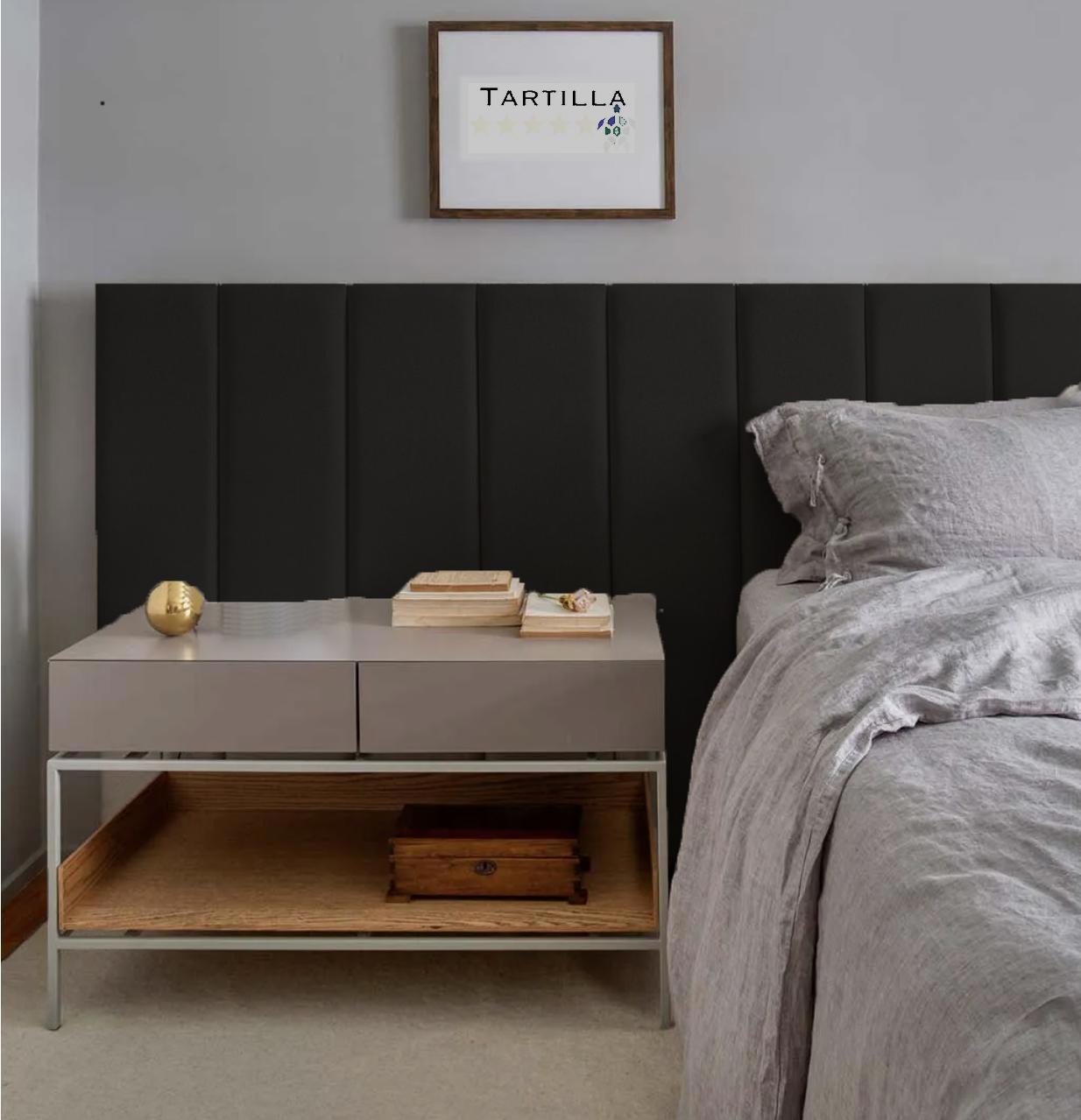 Изображение товара Комплект мягких панелей Tartilla прямоугольник эко кожа цвет черный 1000х200х29мм 4шт