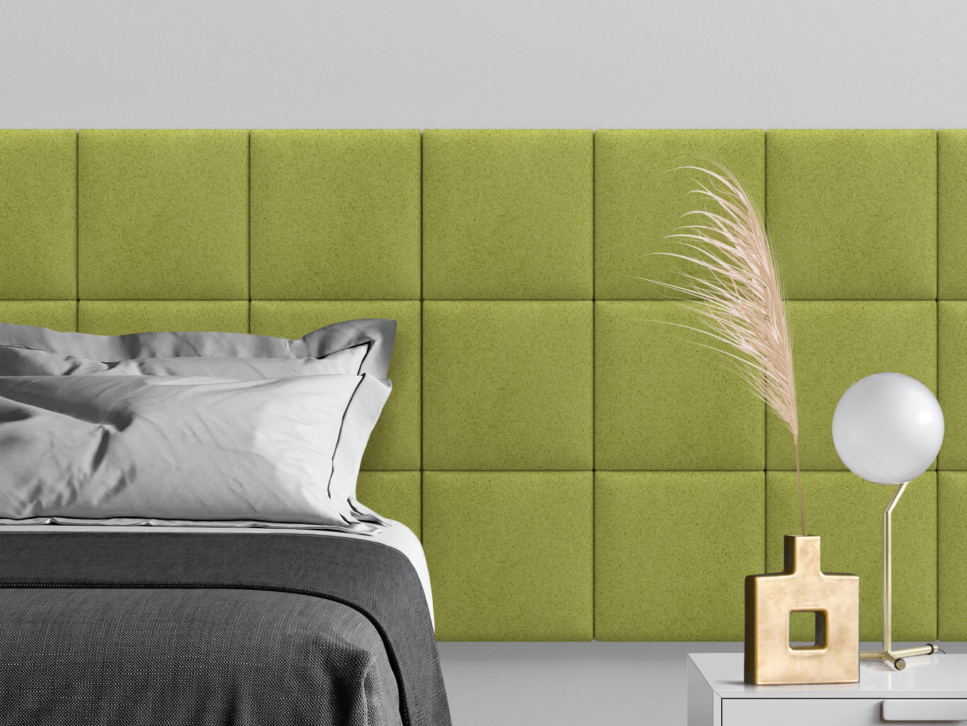 Изображение товара Мягкие панели Tartilla Velour Oliva, 4 шт, 300x300x29 мм