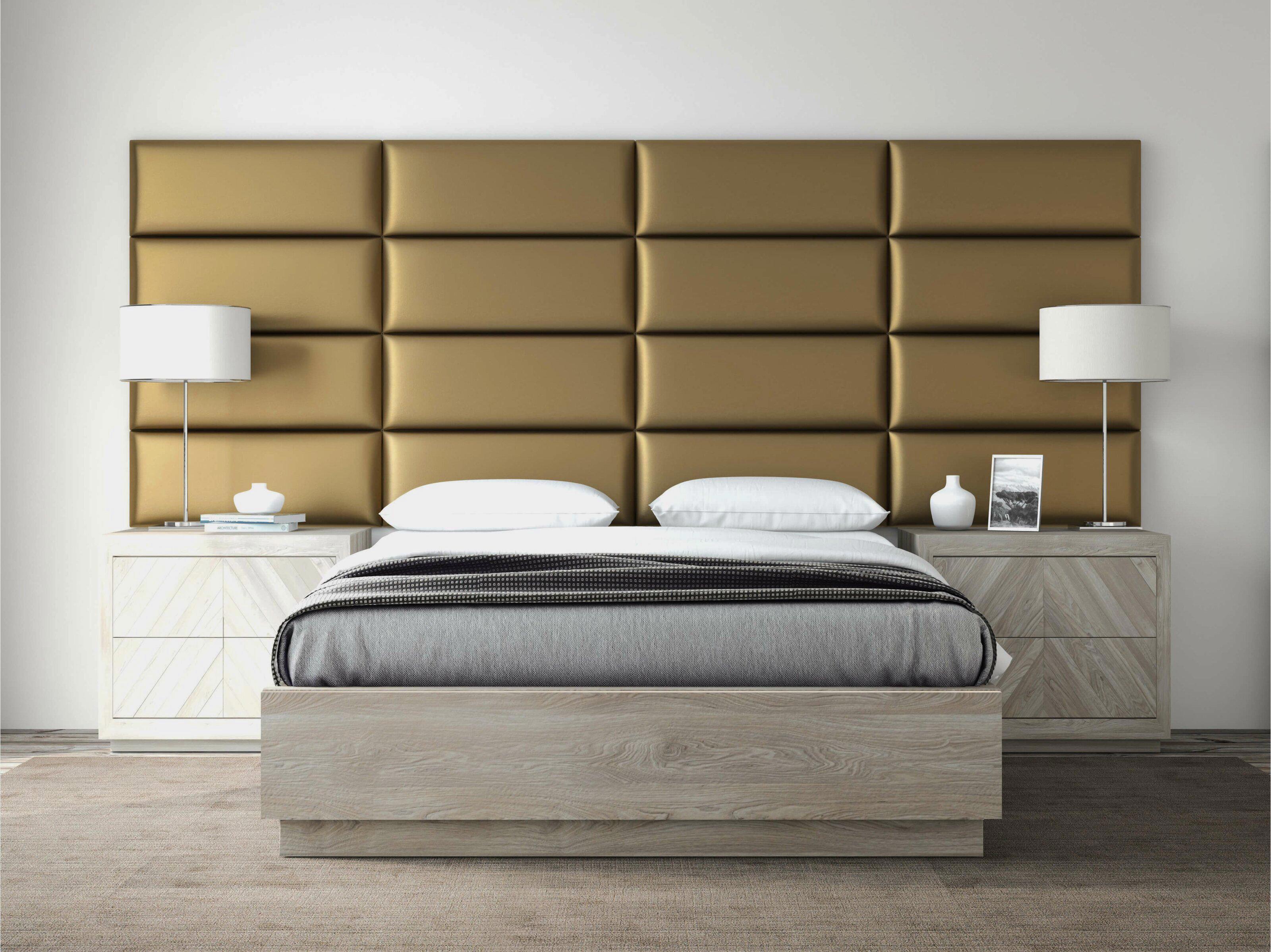 Изображение товара Комплект мягких панелей Tartilla прямоугольник эко кожа цвет золотой 800х300х29мм 4шт