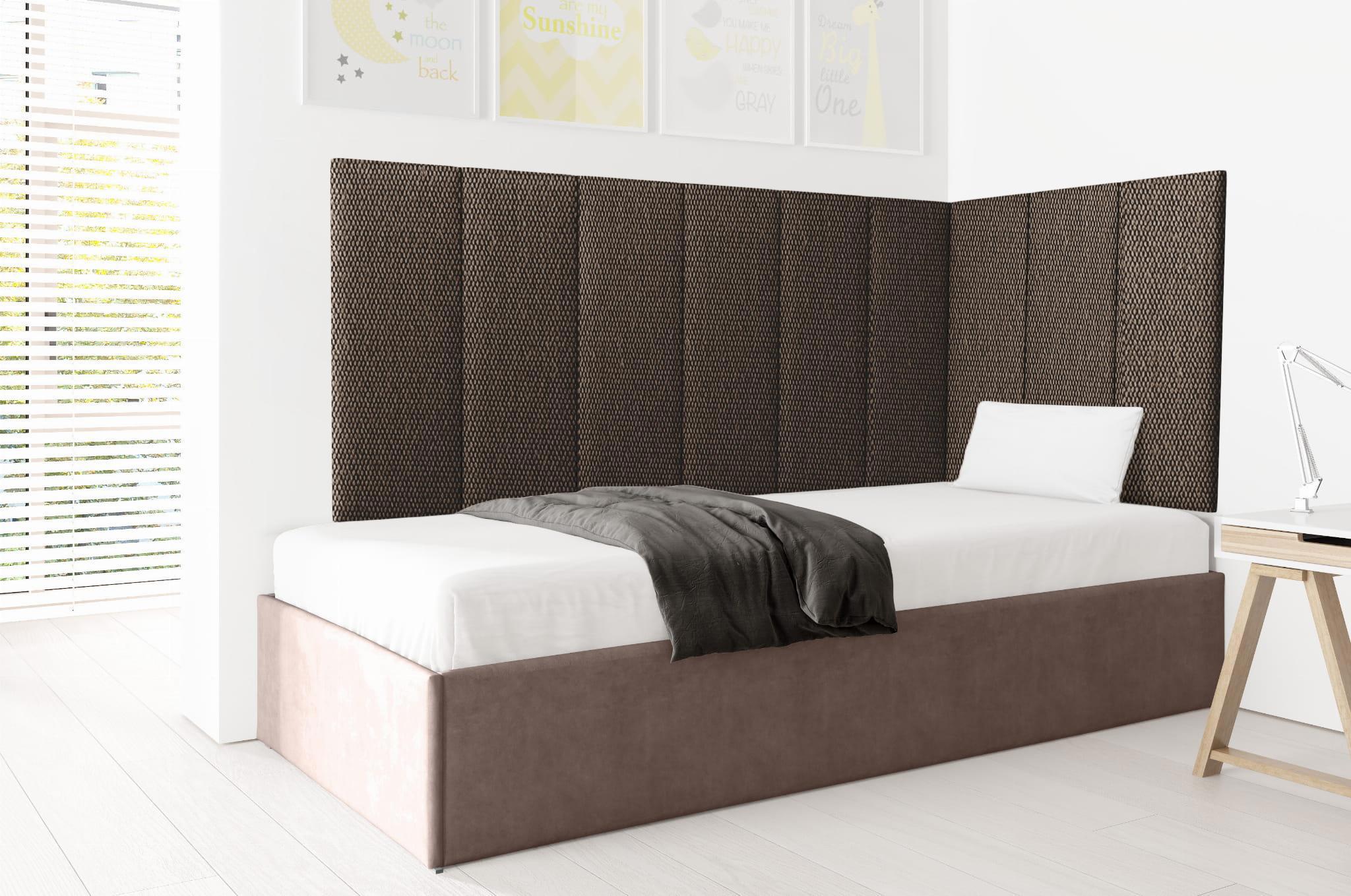 Изображение товара Комплект мягких панелей Tartilla прямоугольник рогожка цвет коричневый 800х300х29мм 4шт