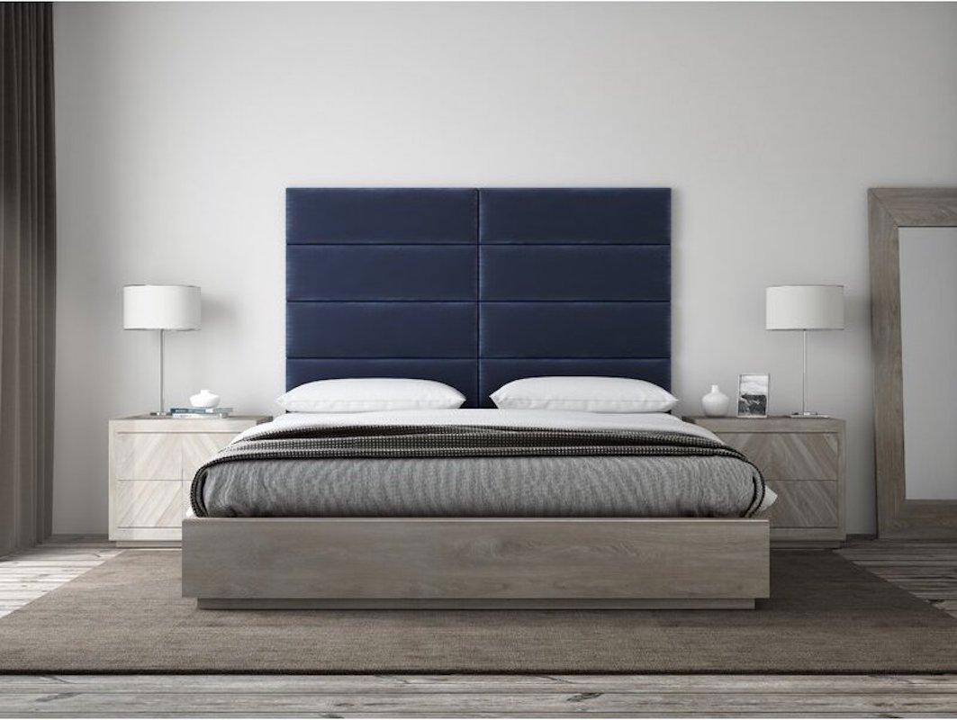 Изображение товара Комплект мягких панелей Tartilla прямоугольник велюр цвет синий 1000х300х29мм 4шт