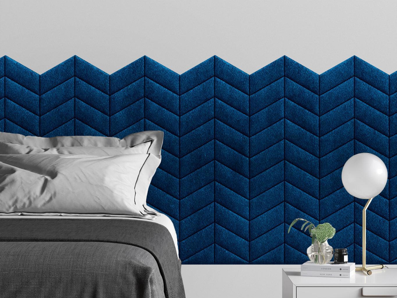 Изображение товара Комплект мягких панелей Tartilla параллелограмм велюр цвет синий 300х300х29мм 2шт