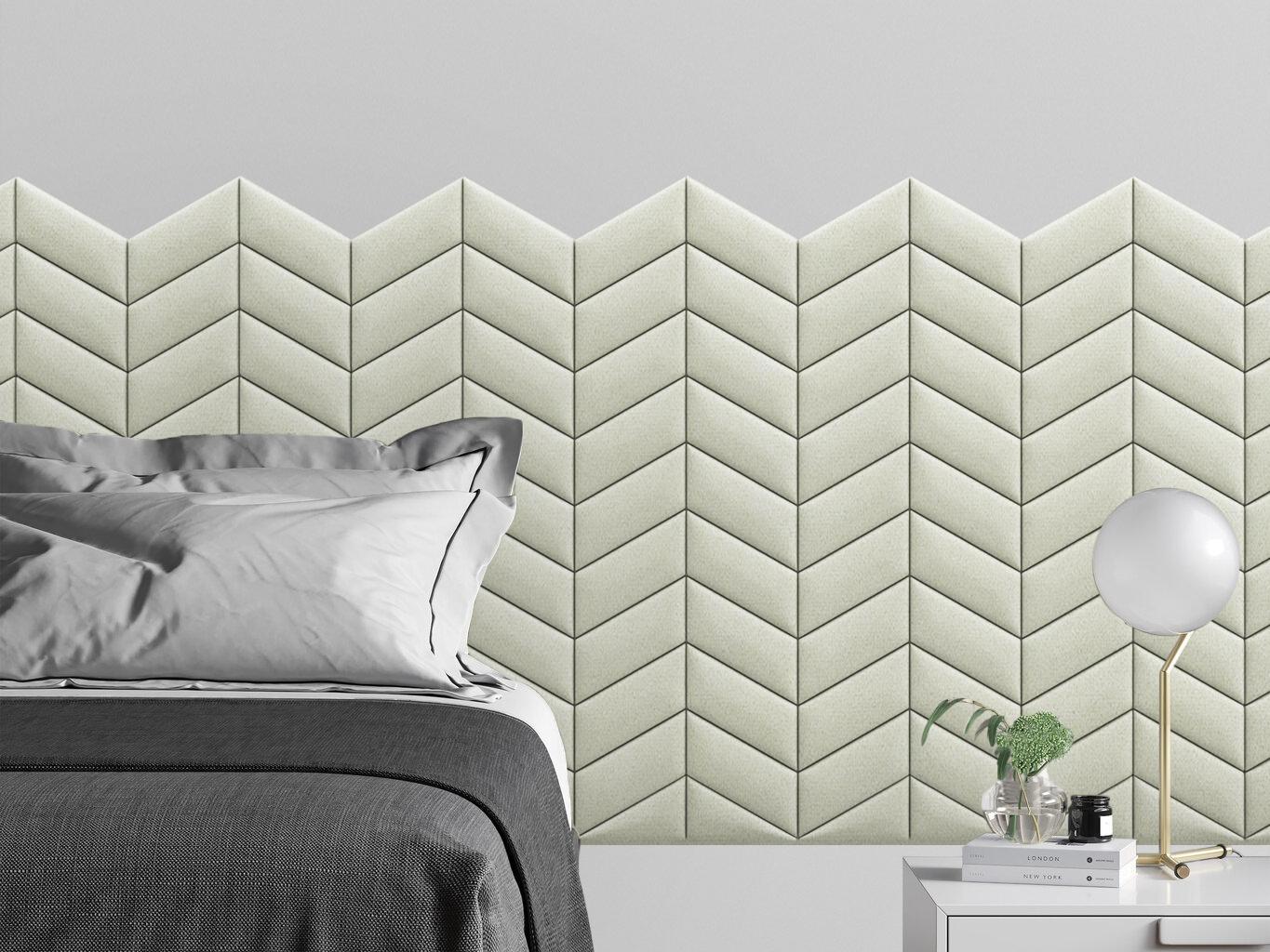 Изображение товара Комплект мягких панелей Tartilla параллелограмм велюр цвет ваниль 300х300х29мм 2шт