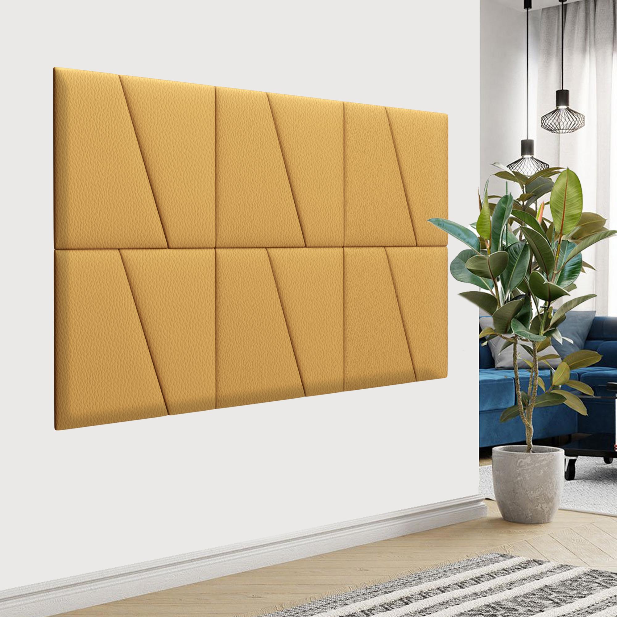 Изображение товара Комплект мягких панелей Tartilla трапеция левая эко кожа цвет золотой 500х500х29мм 2шт