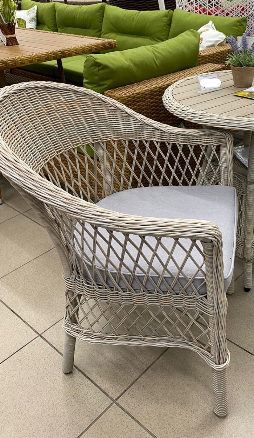 Изображение товара Кресло садовое Jiangsu НМ-230234 California 66 см x 62 см x 88 см алюминий / пвх серый / серебристый