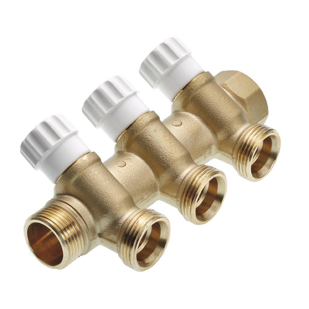 Изображение товара Коллектор универсальный Tece с запорными вентилями 3/4x3/4 2 контура