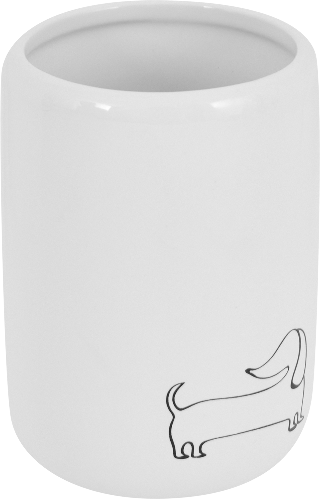 Изображение товара Стакан для зубных щёток Vidage Такса Жужа керамика цвет белый