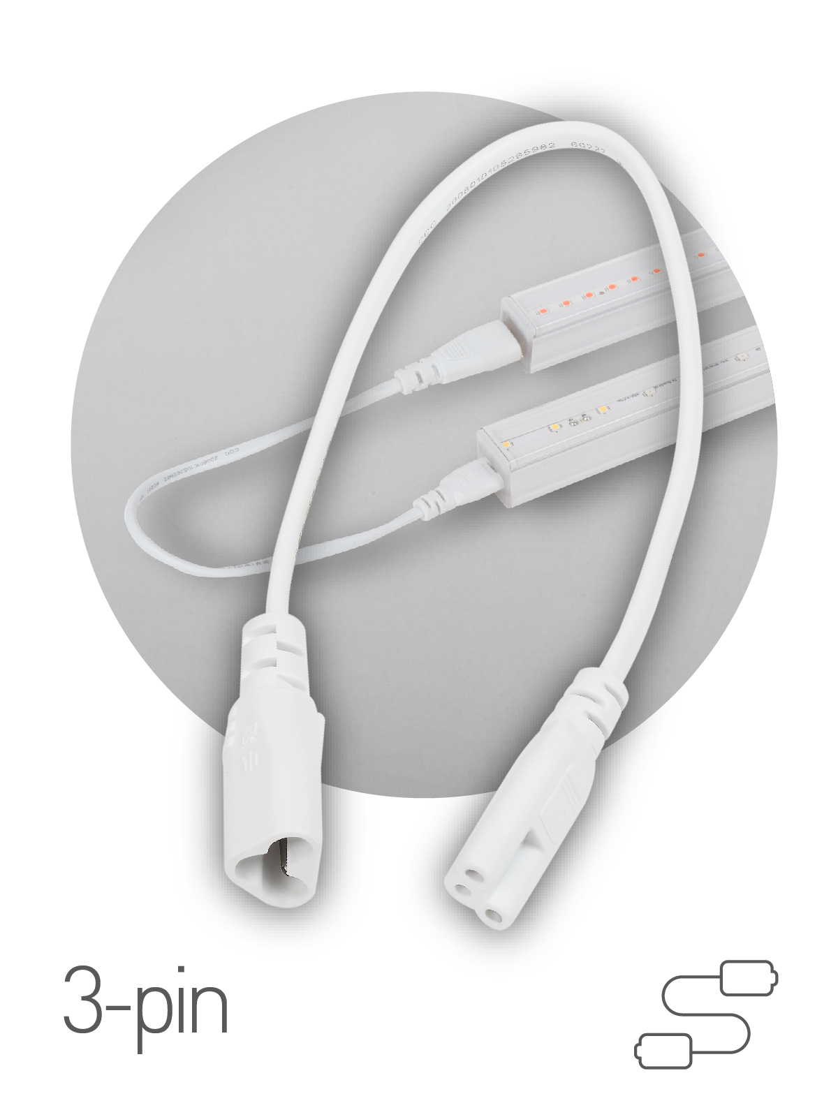 Изображение товара Провод для фитолифты ЭРА FITO-C5, 33 см, 2х0,5 мм2, ПВС, белый