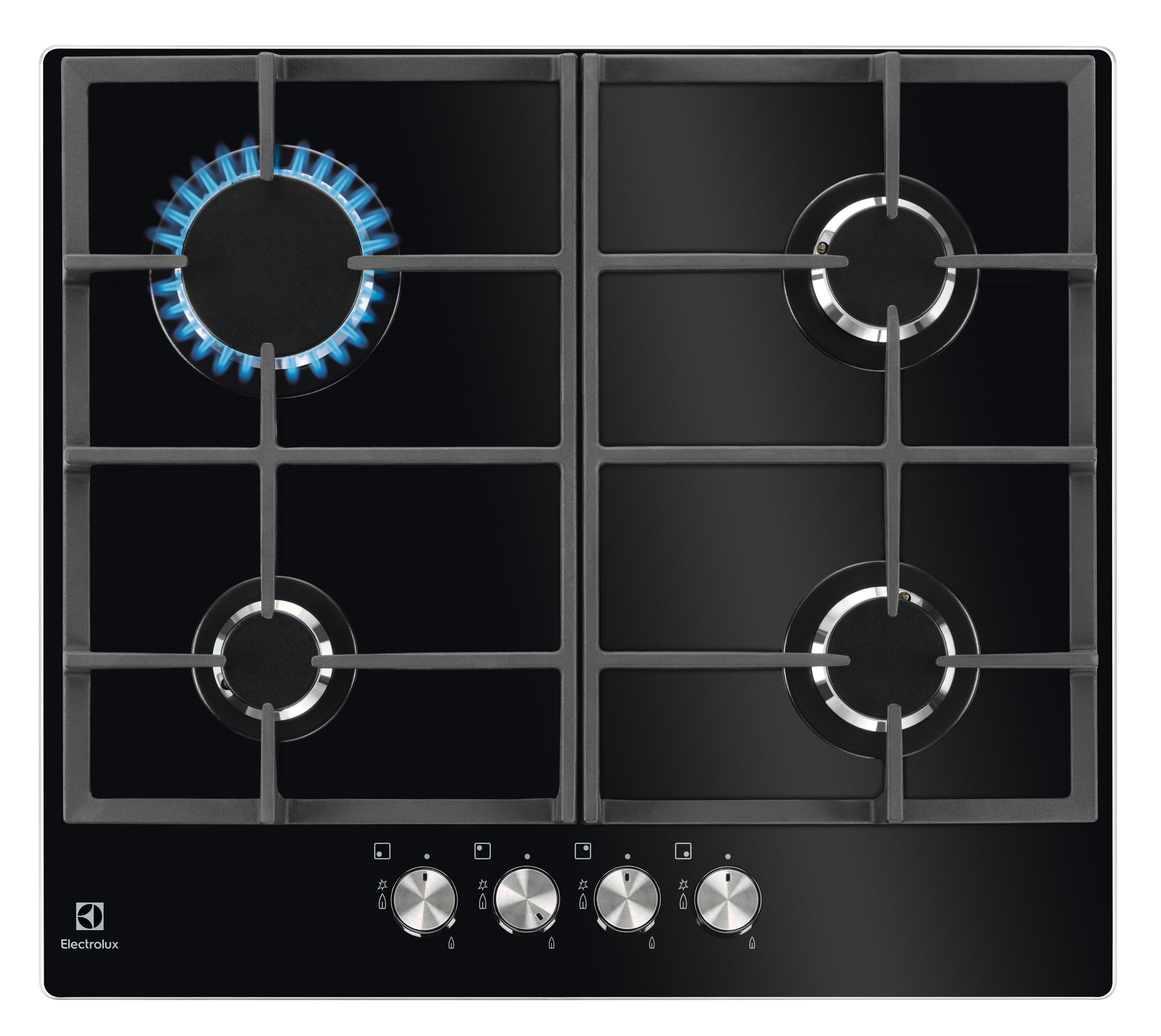 Изображение товара Варочная панель газовая Electrolux GPE263YK 59x4x52 см 4 конфорки цвет чёрный