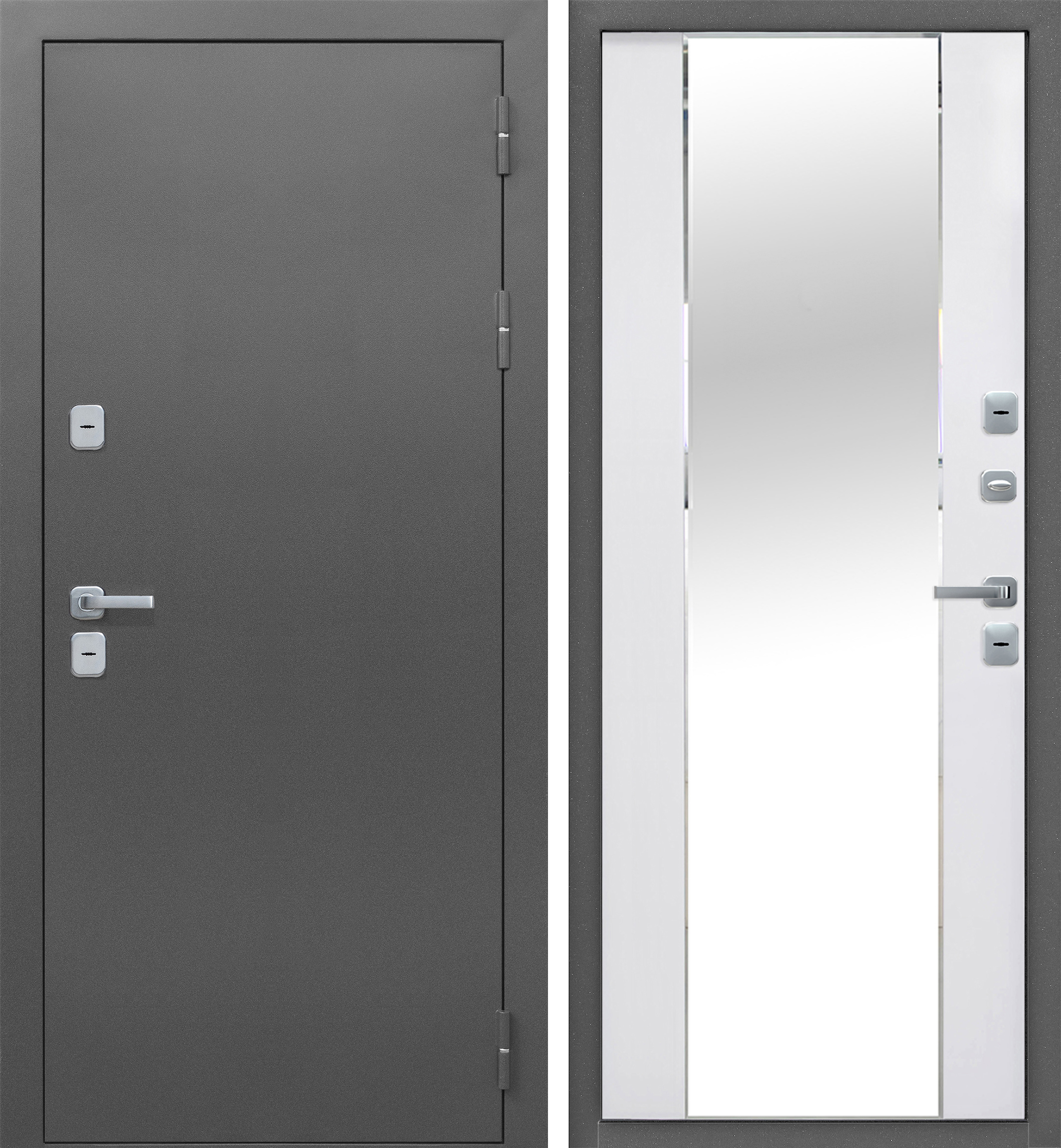 Изображение товара Дверь входная металлическая Изотерма 860x2050 мм правая цвет велюр белый