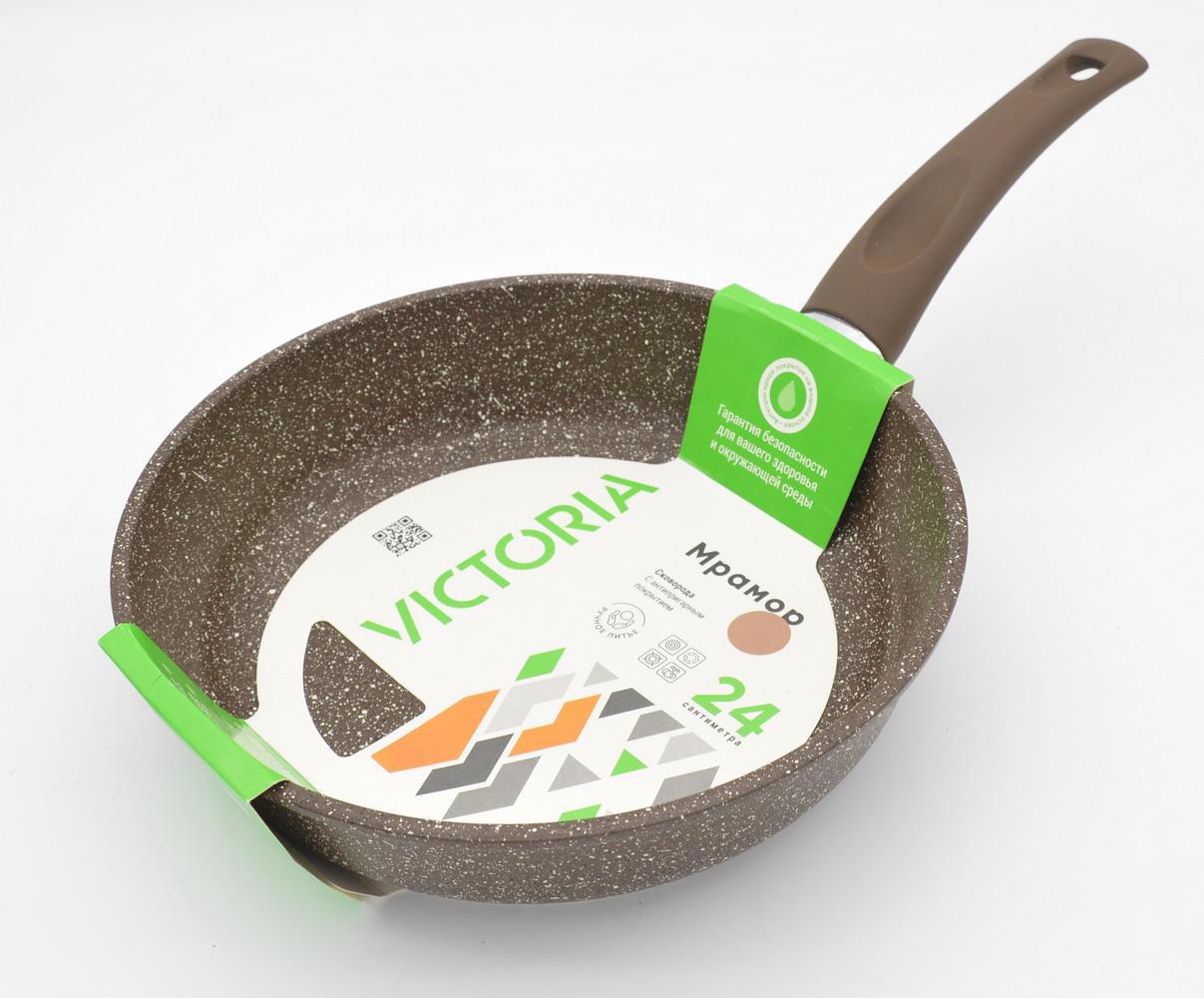 Изображение товара Универсальная сковорода Victoria MR0024BR 24 см алюминиевая без крышки коричневая