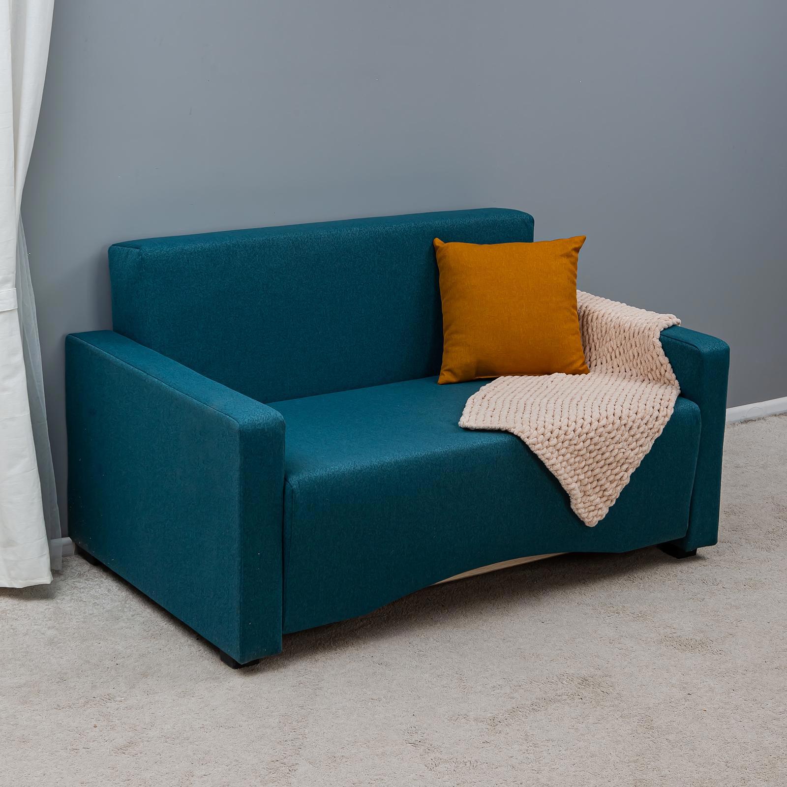 Изображение товара Диван раскладной Letta Найс 142x82x91 см из рогожки зеленого цвета