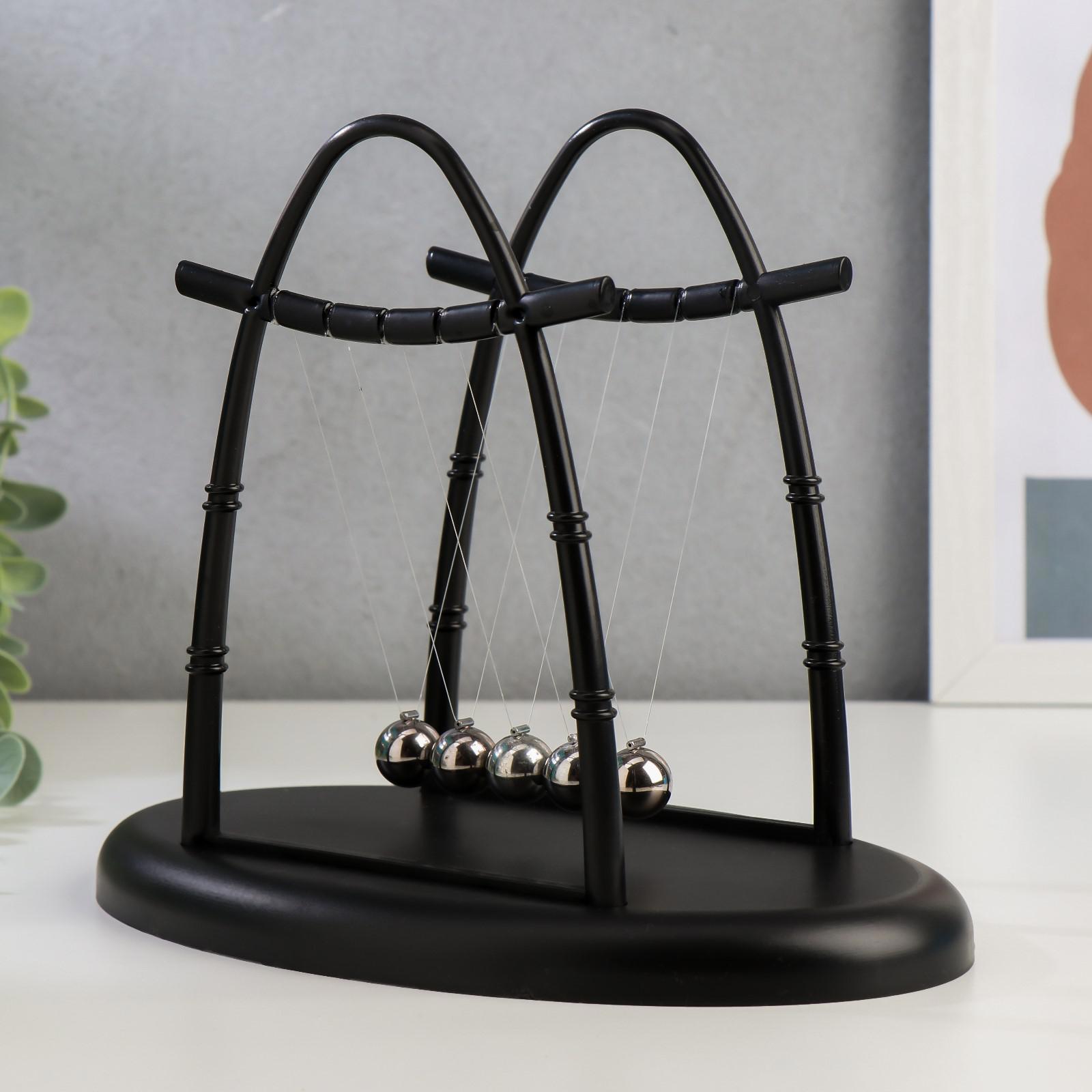 Изображение товара Маятник "Шары техно" бамбук чёрный 18x22.5x14 см