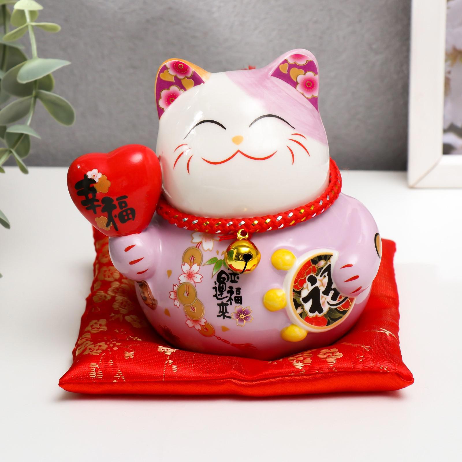 Изображение товара Копилка "Манэки-нэко фиолетовый" 11x10.5x9.5 см