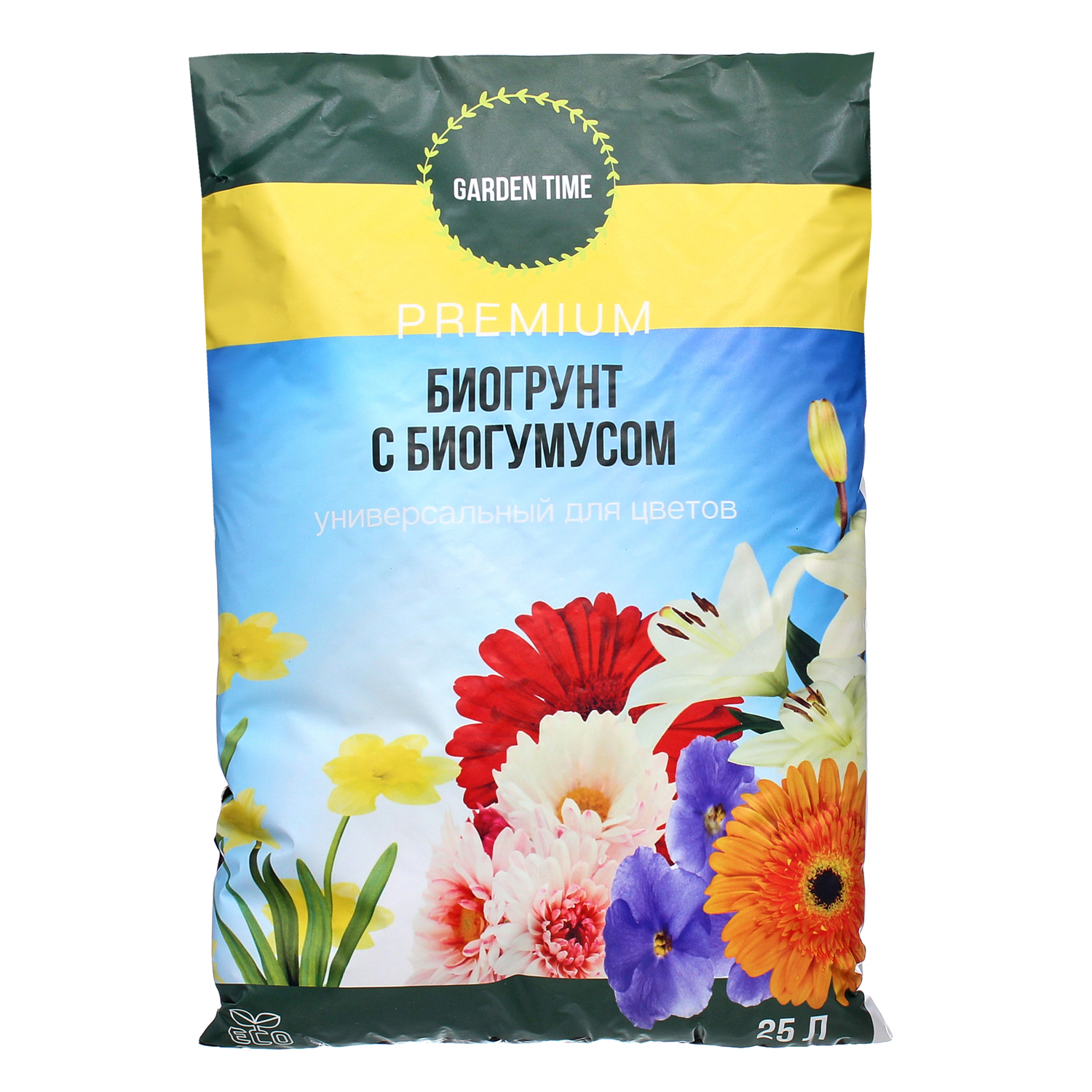 Изображение товара Грунт Garden time для цветов с биогумусом 25Л